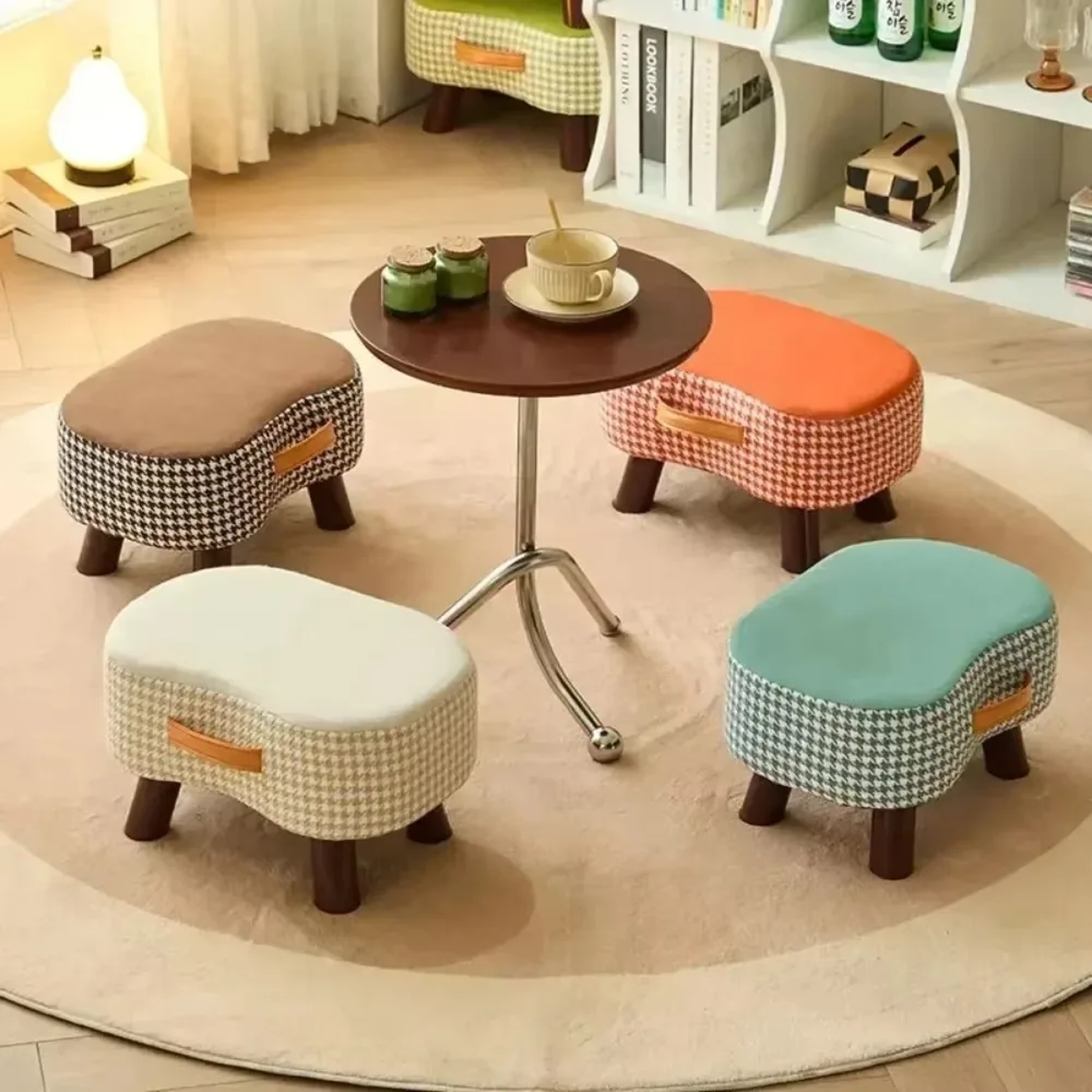 Small Table Footrest For Sofa Footrests Soft Bag Chair Living Room Coffee Desk Footrest 0