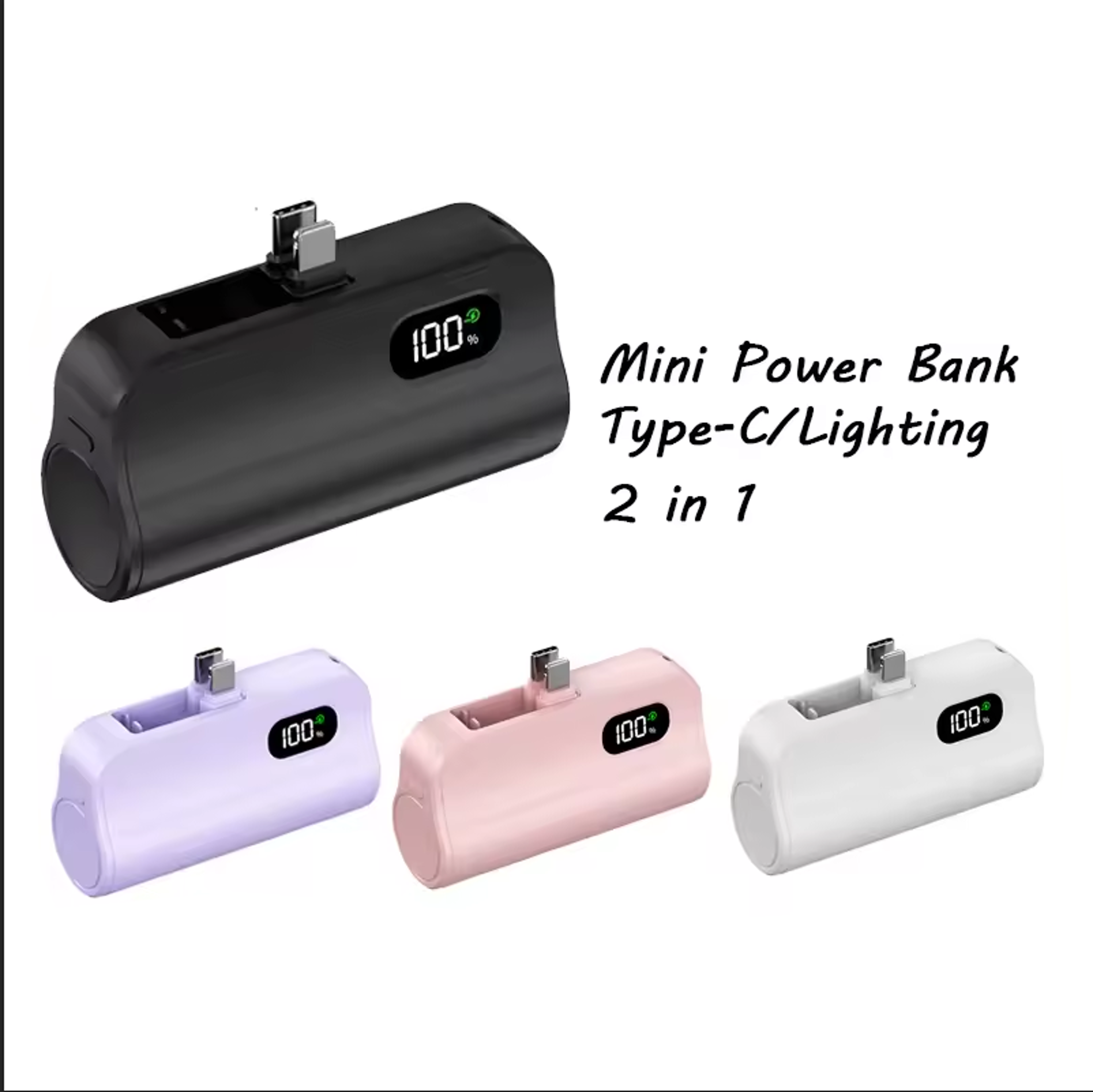Portable Wireless Fast Charging External Battery Mini Capsule High Capacity Power Bank 0