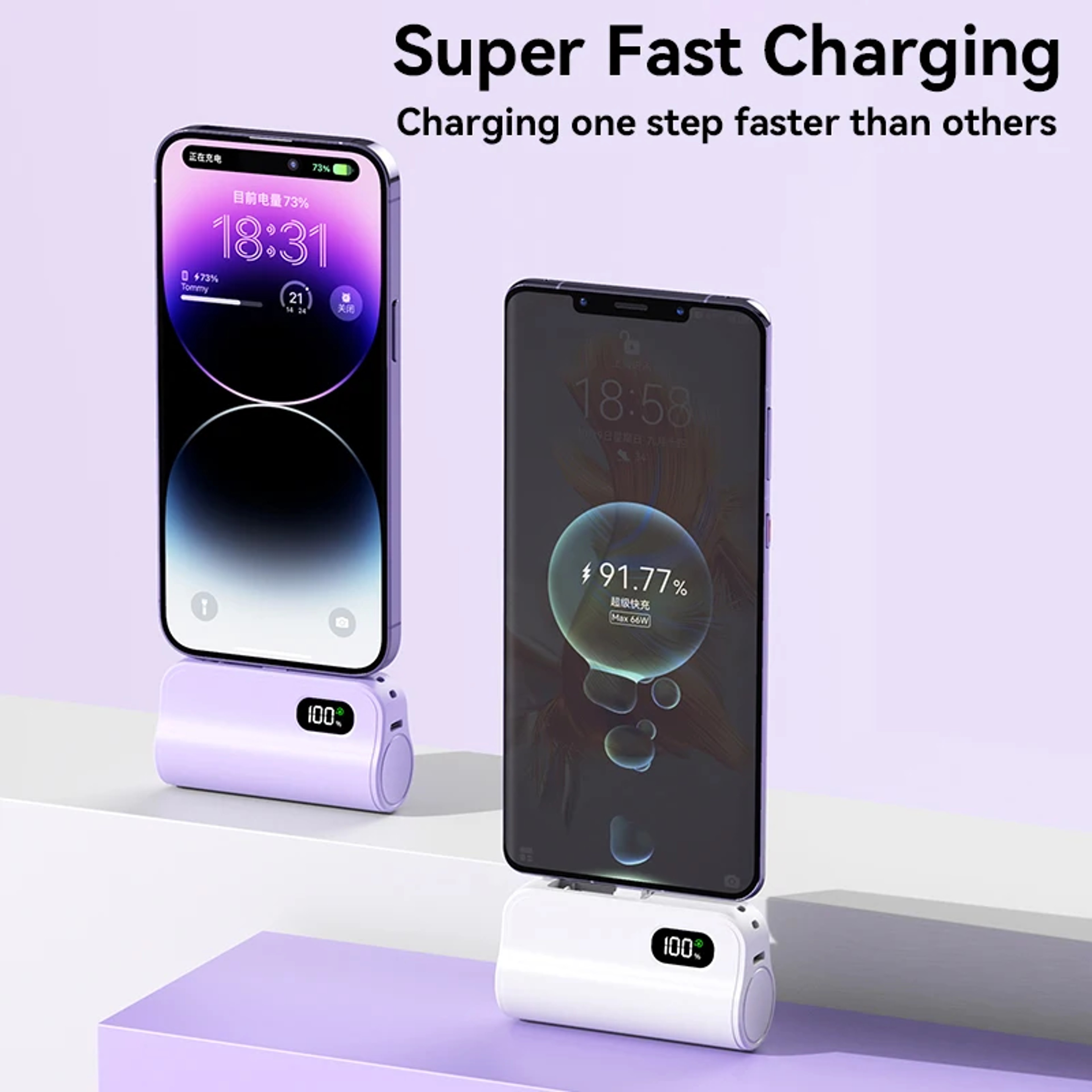 Portable Wireless Fast Charging External Battery Mini Capsule High Capacity Power Bank 6