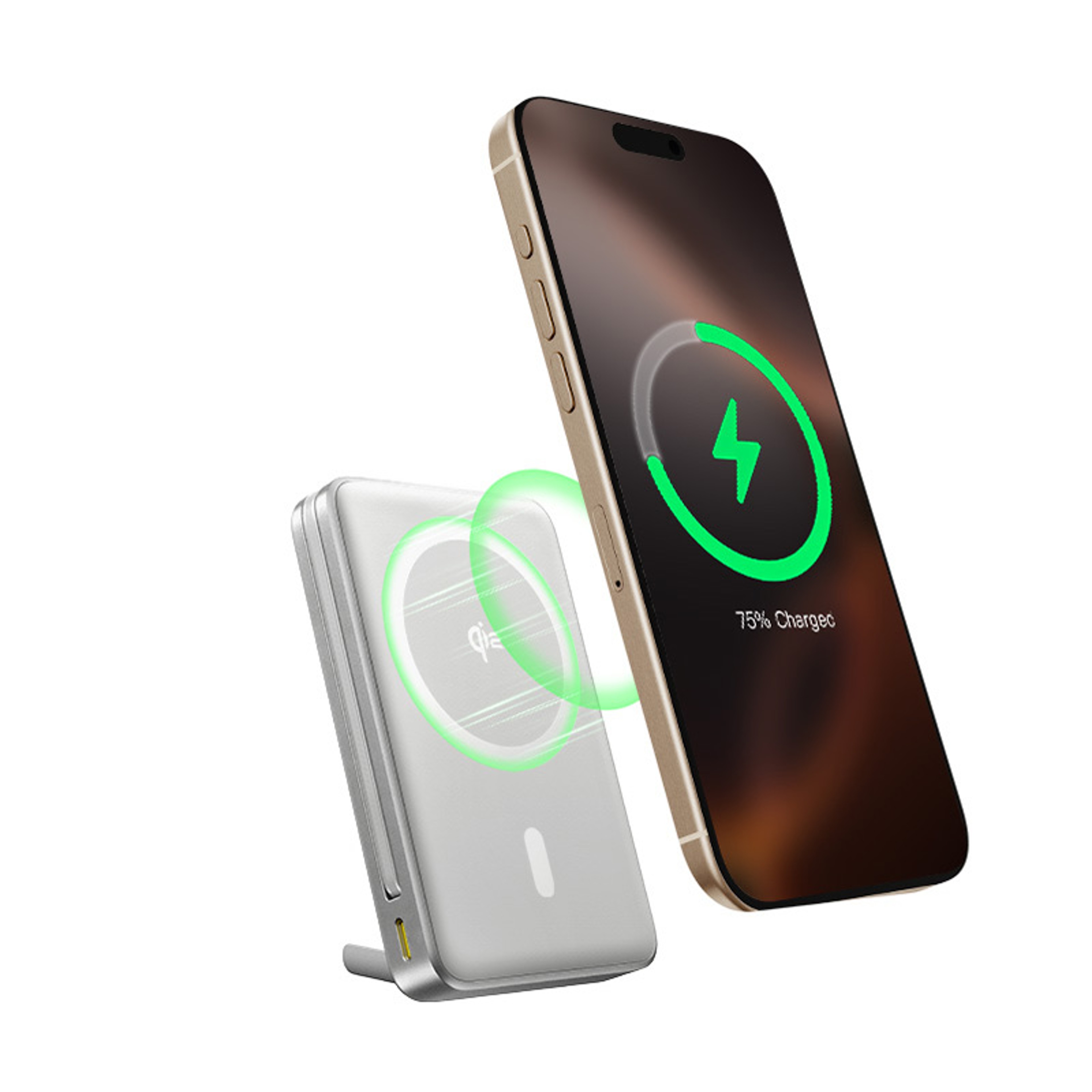 Bank With MagSafe Magnetic Wireless Charging Built In USB C Cable 0