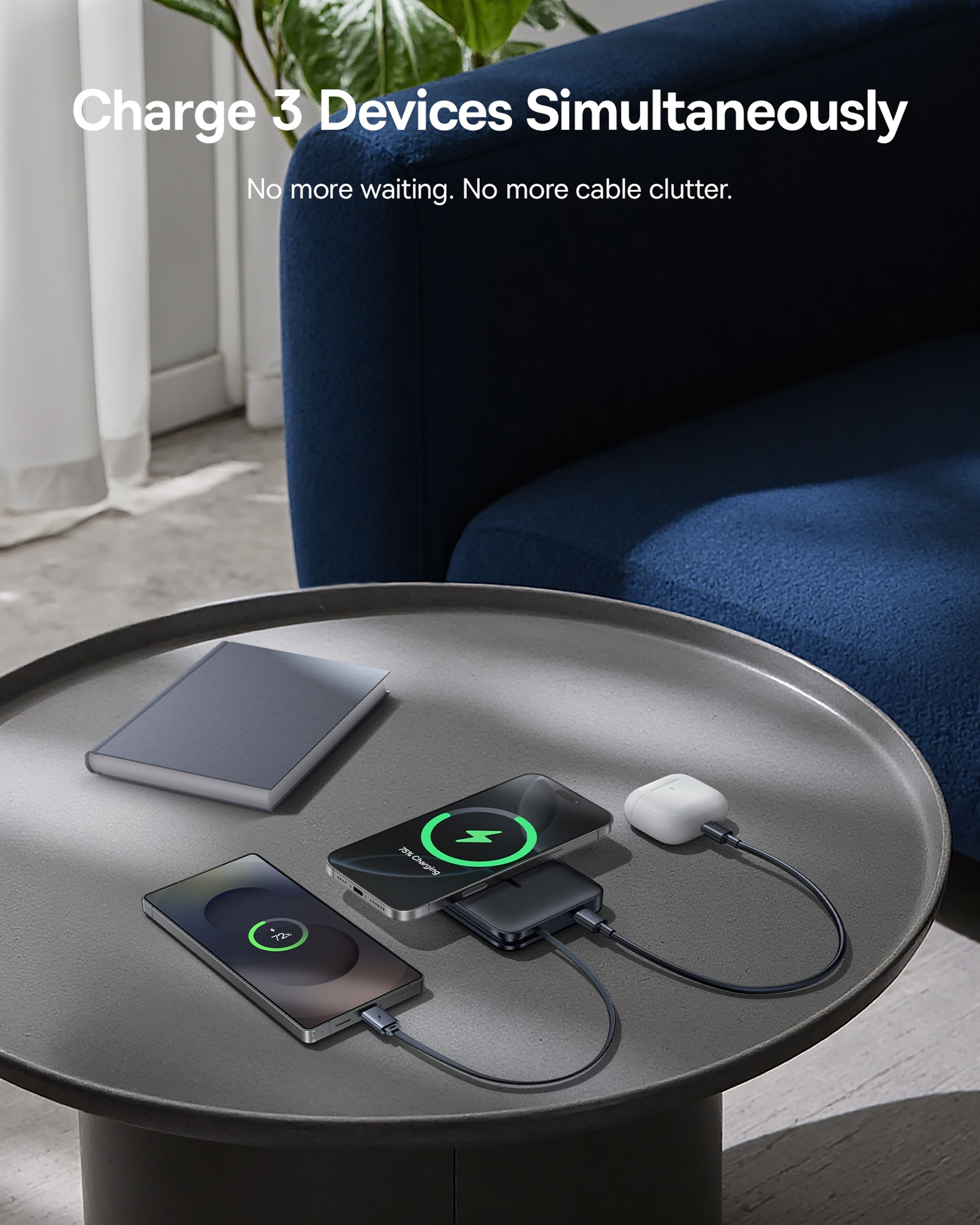 Bank With MagSafe Magnetic Wireless Charging Built In USB C Cable 6