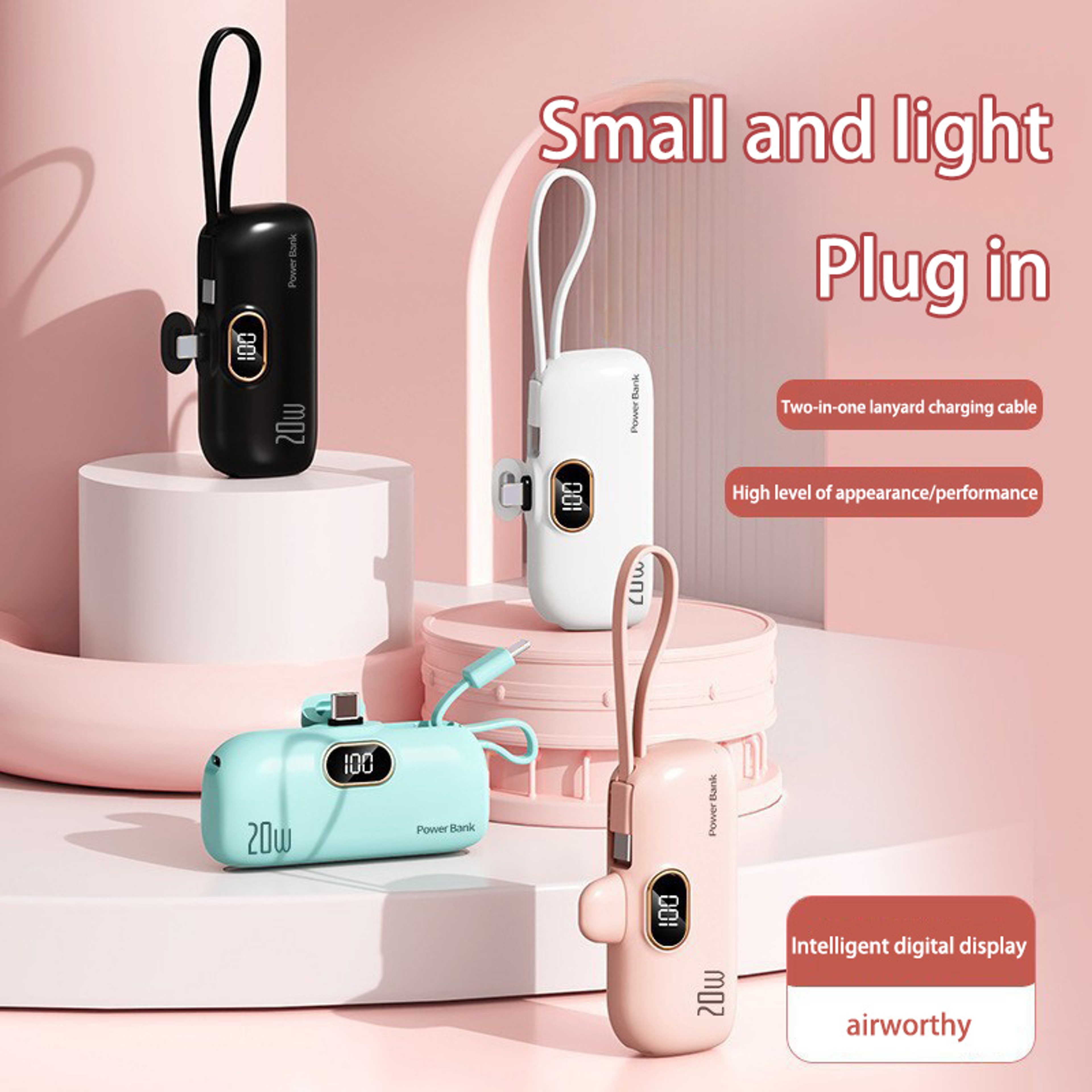 Portable Mini Mobile Power Bank, Convenient Fast Charging suitable, Compact Design for On-the-Go Use – view 1