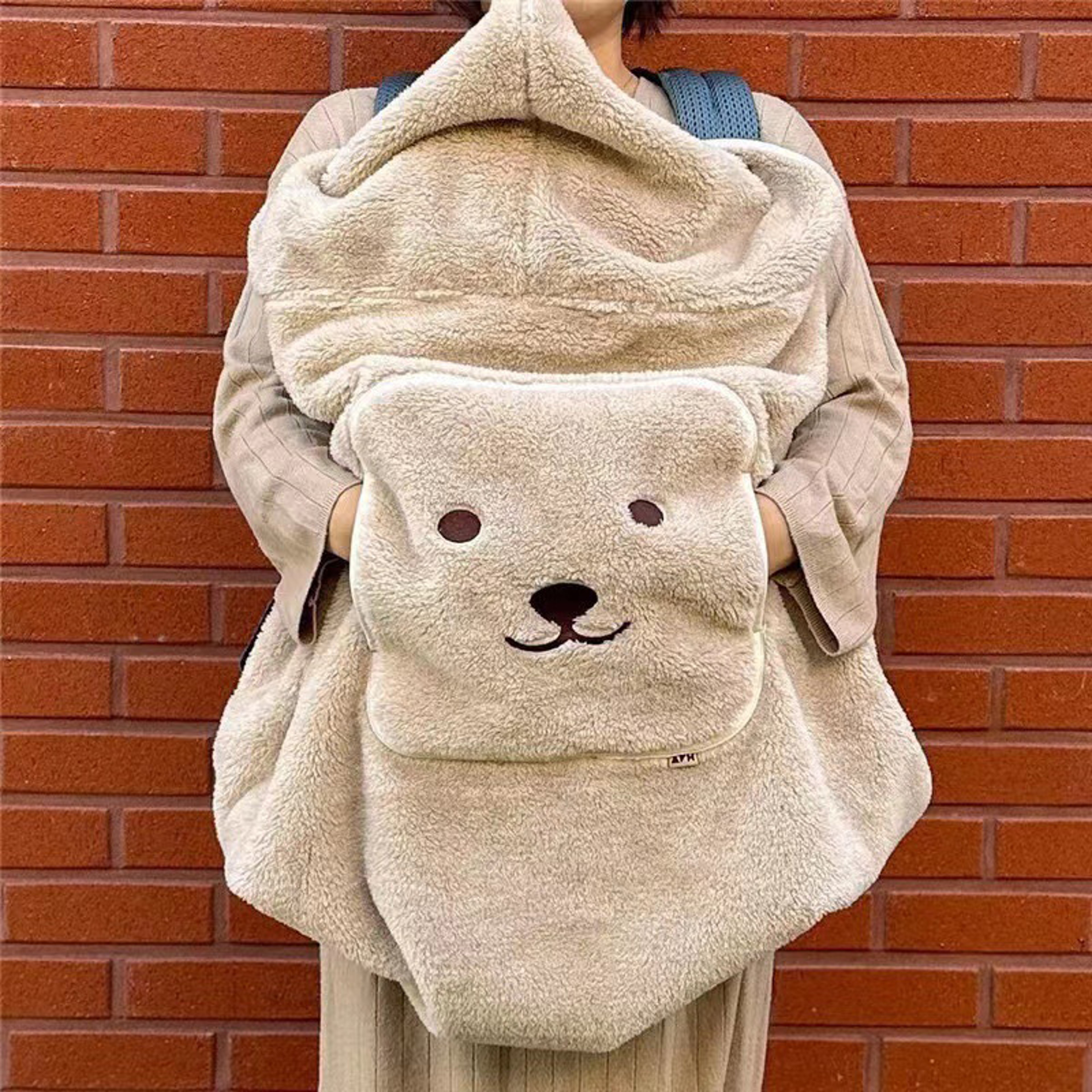 Baby Bear Plush Blanket Windproof Stroller Blanket Portable Warm Baby Swaddle Blanket Perfect For T 2