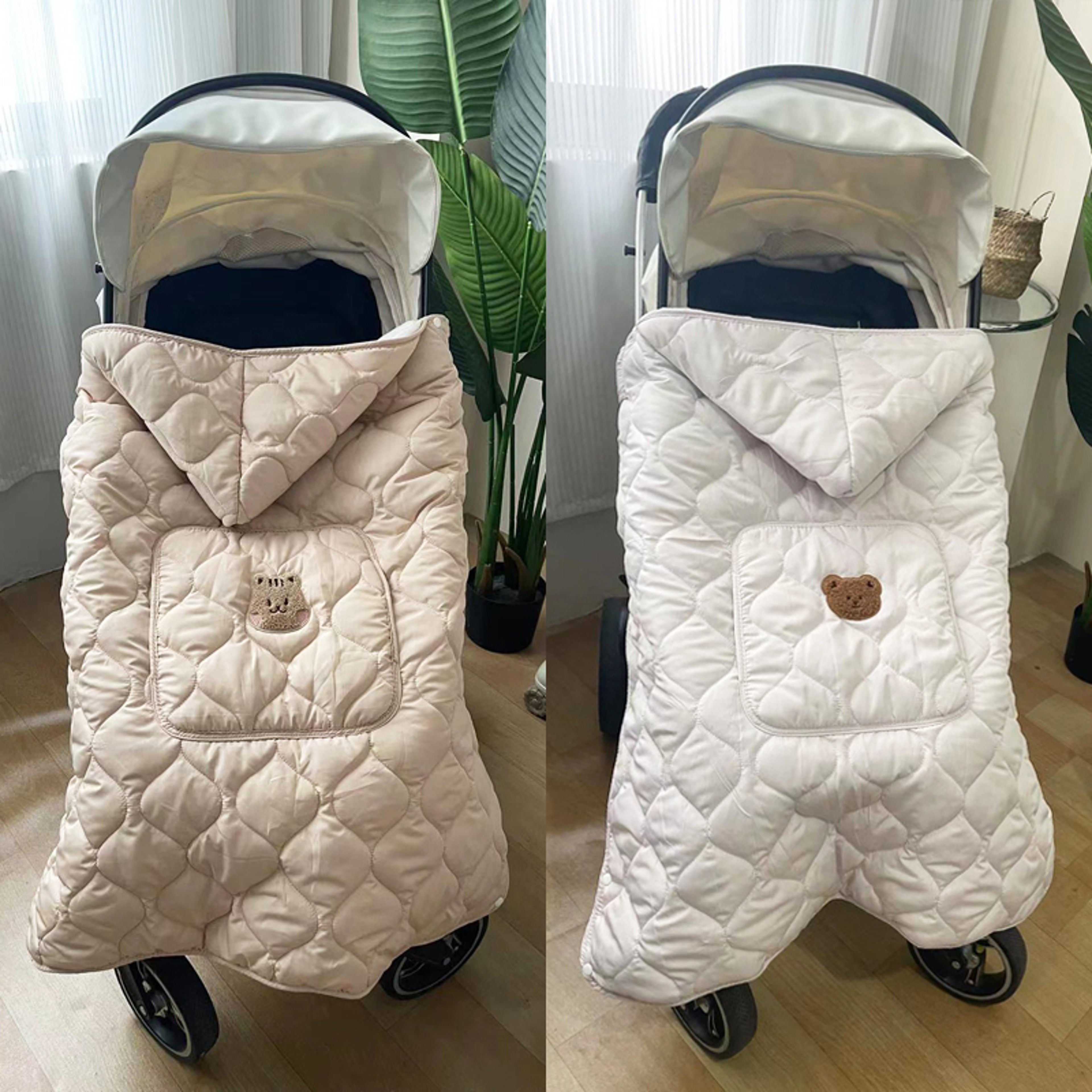 Newborn Swaddle Wrap, Hooded Blanket for Baby Stroller, Warm Baby Carrier Sling Cover, Infant Cloak Cape – view 2
