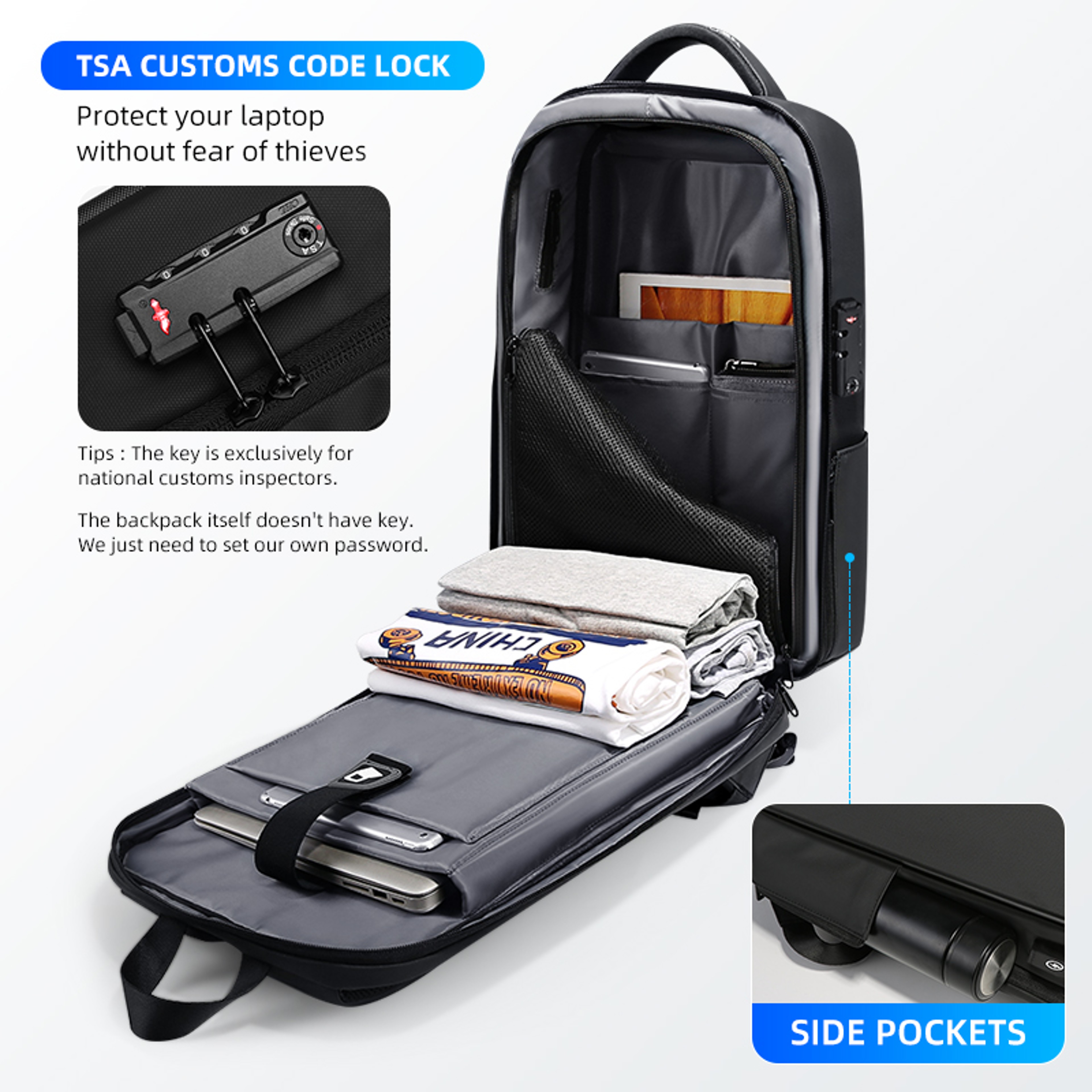 Antitheft Waterproof School Backpack USB Charging Laptop Backpack Men Business Travel Bag New Desig 4