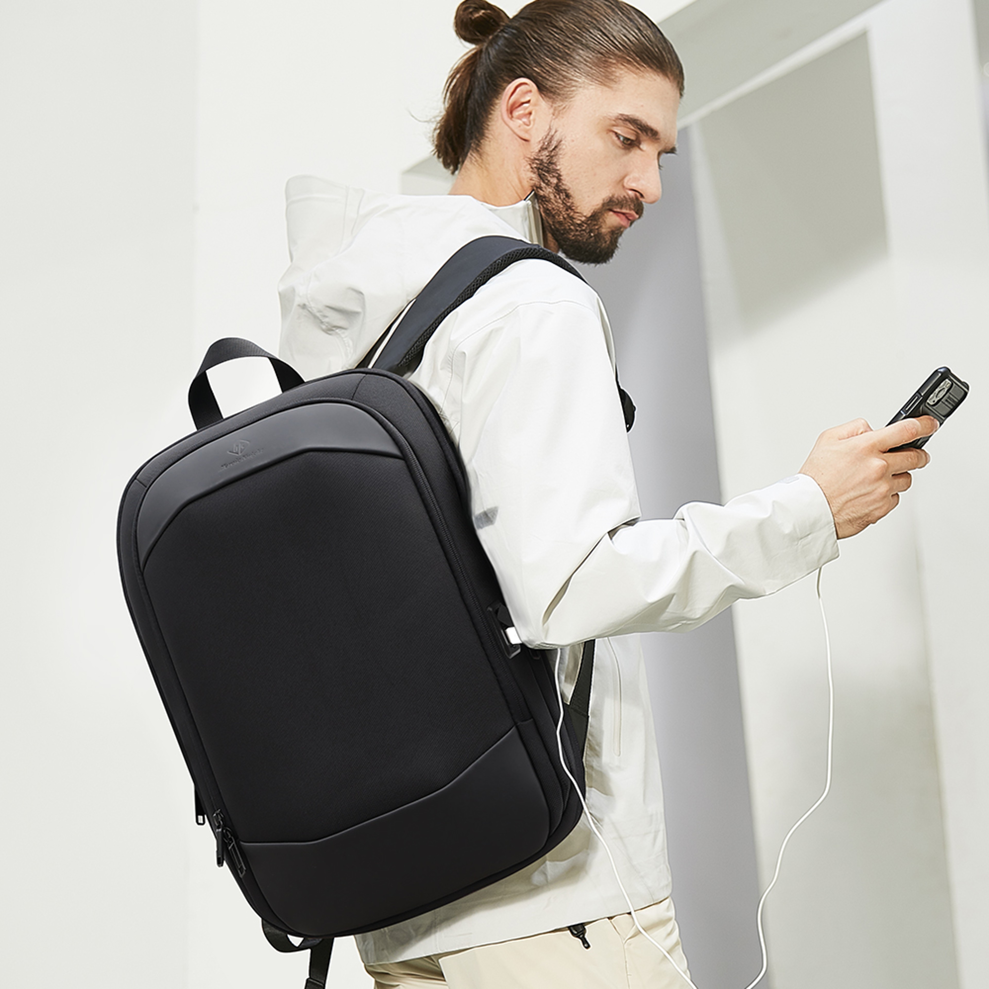Waterproof Mens Business Backpack Travel Laptop Bag Expandable USB Charging Multifunctional Backpac 0