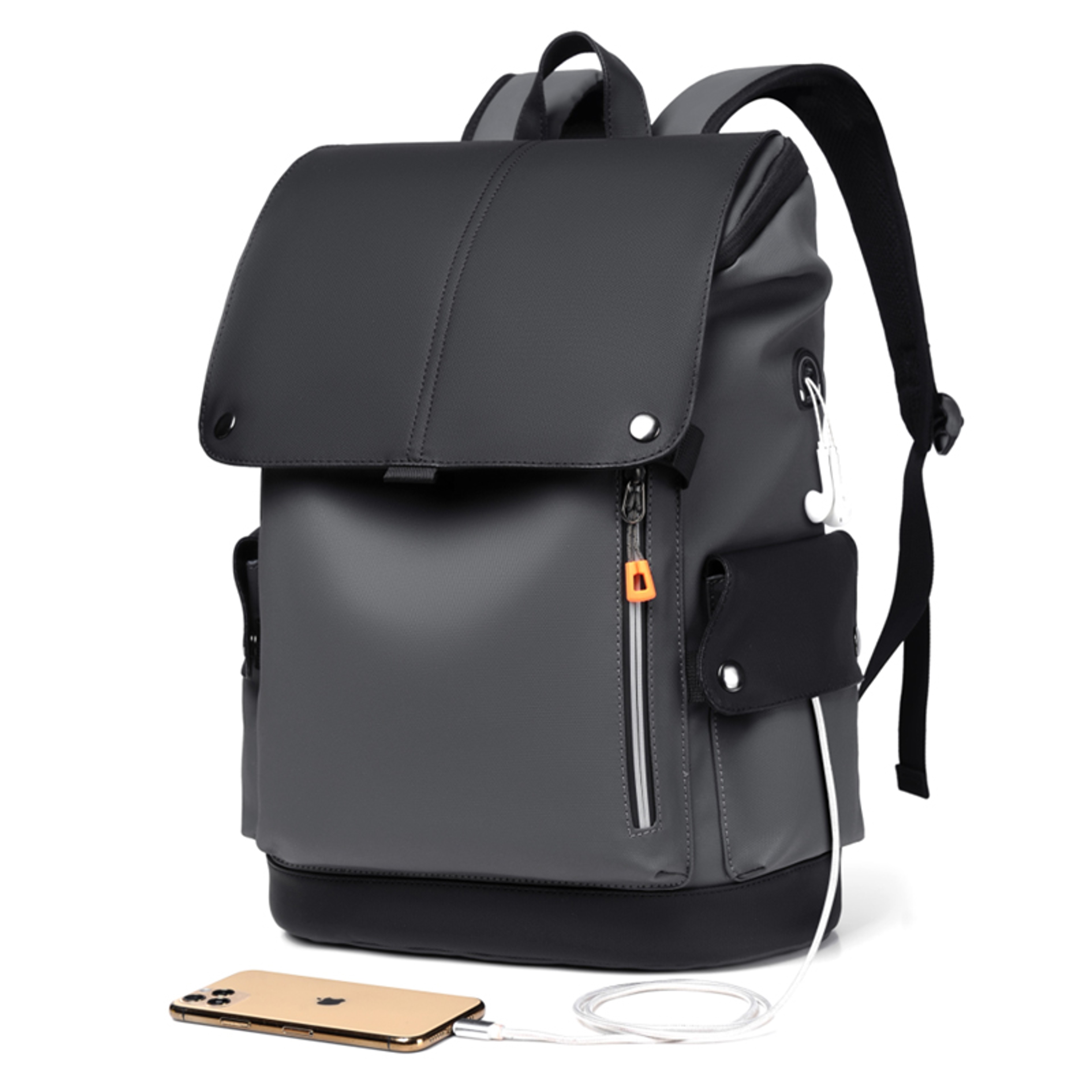 Waterproof High Quality PU Leather Mens Laptop Backpack Large Business Computer Backpack For Urban  5