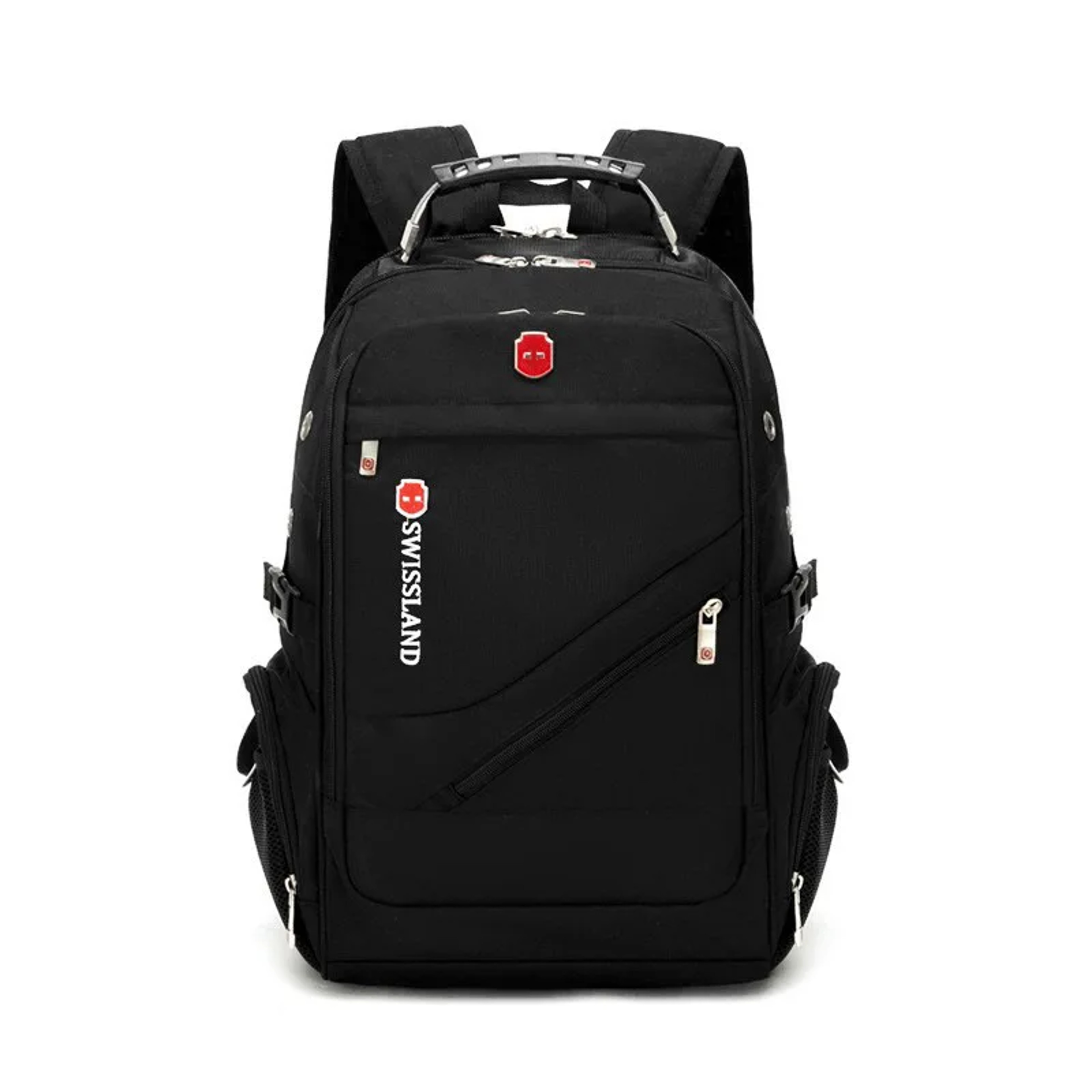 New Mens Business Backpack Large Capacity Travel Laptop Bag Double Shoulder Bookbag Oxford Cloth Pu 0