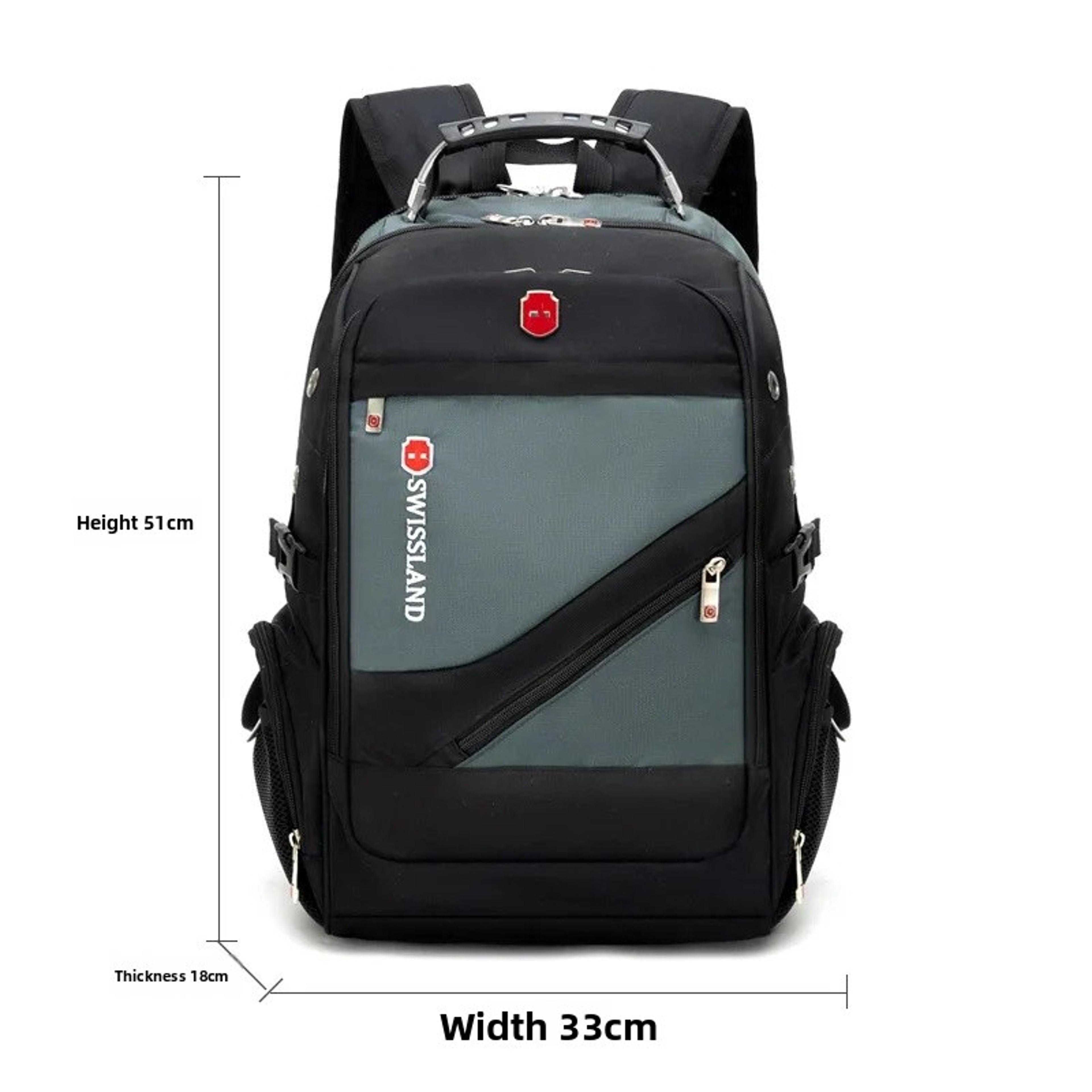 New Mens Business Backpack Large Capacity Travel Laptop Bag Double Shoulder Bookbag Oxford Cloth Pu 3