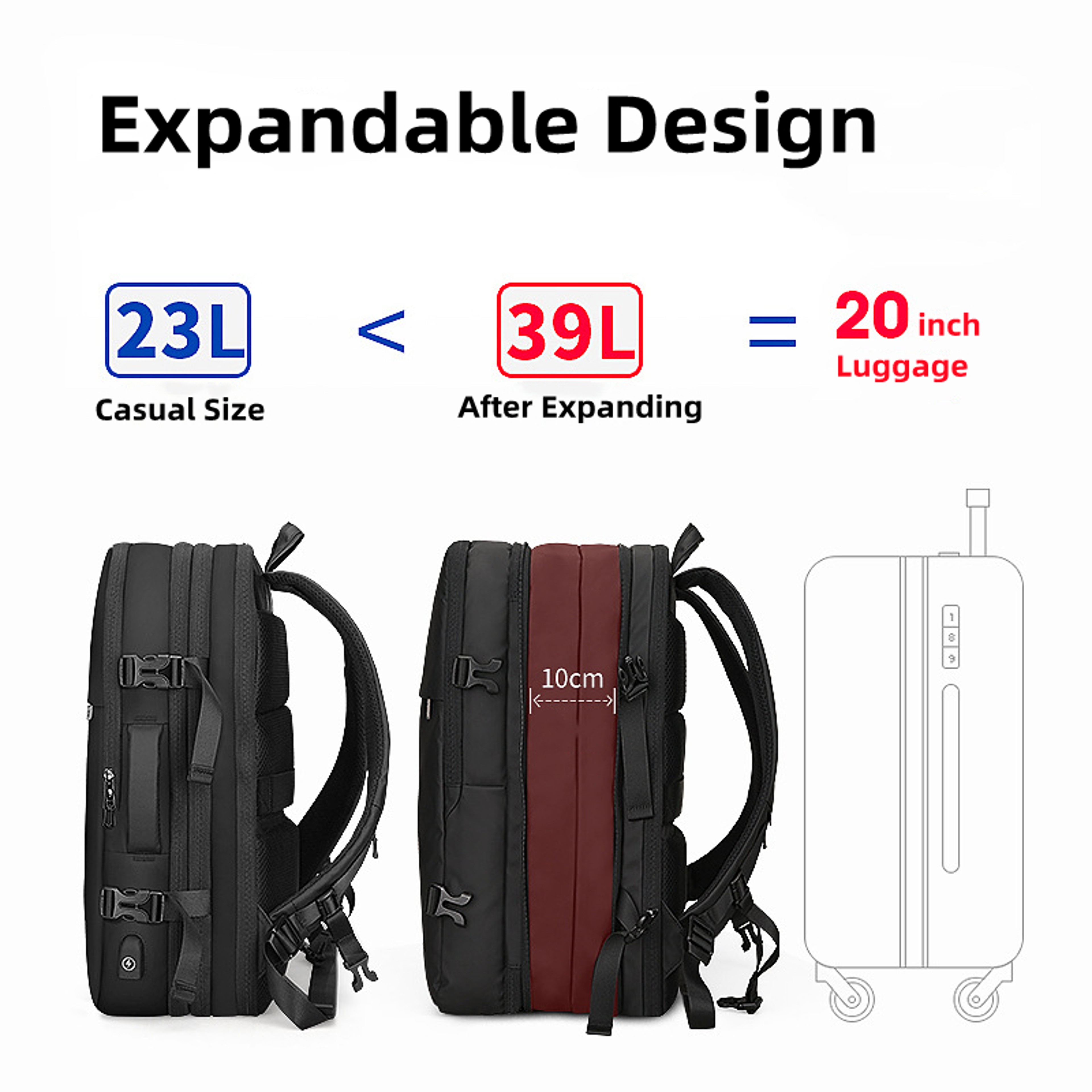 USB Charging Laptop Backpack AntiTheft Business Backpack For Men Multilayer Travel Bag 2