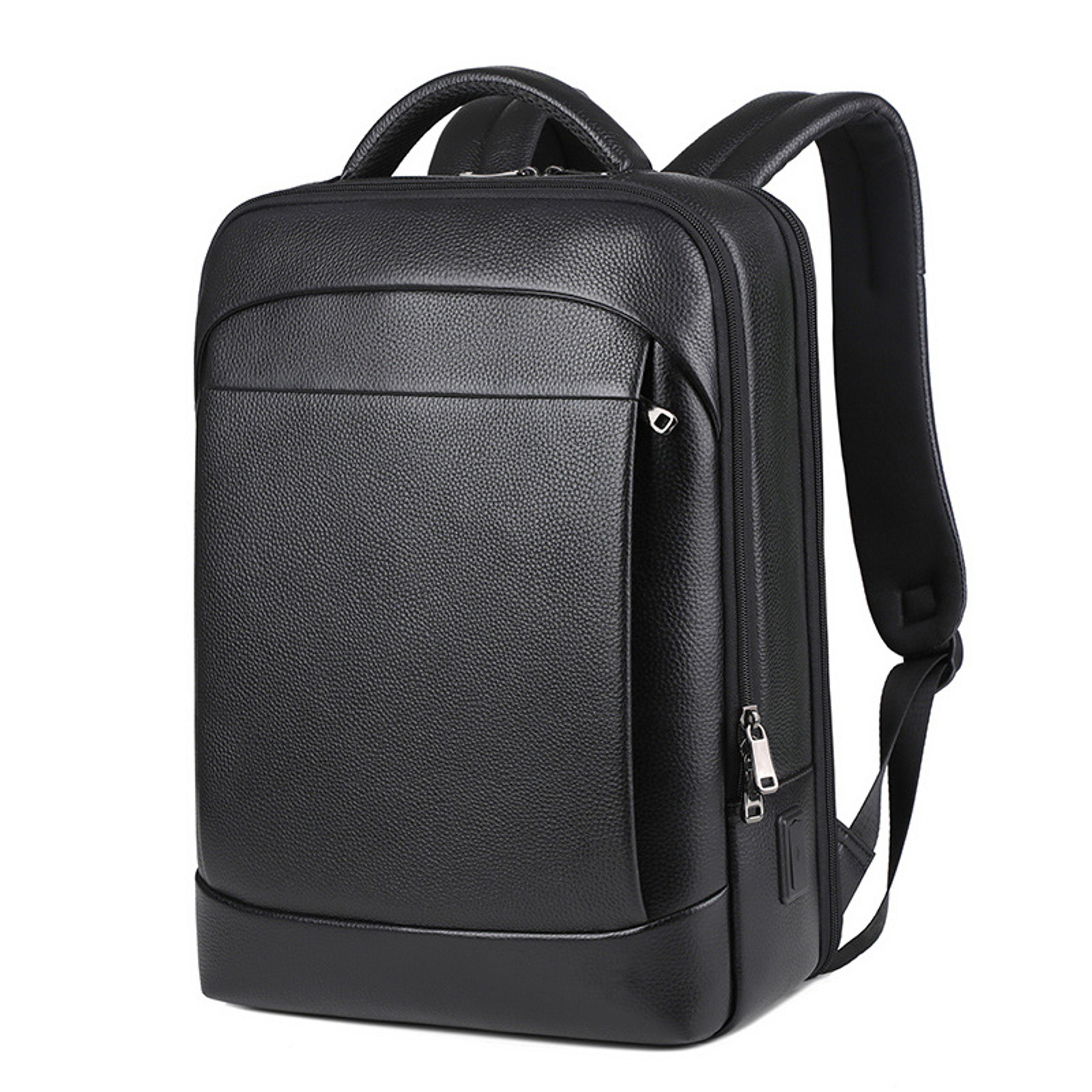 Large Capacity Genuine Leather Backpack for Men, Laptop USB Charge, Anti-Theft Waterproof Travel Bag for Men – view 7