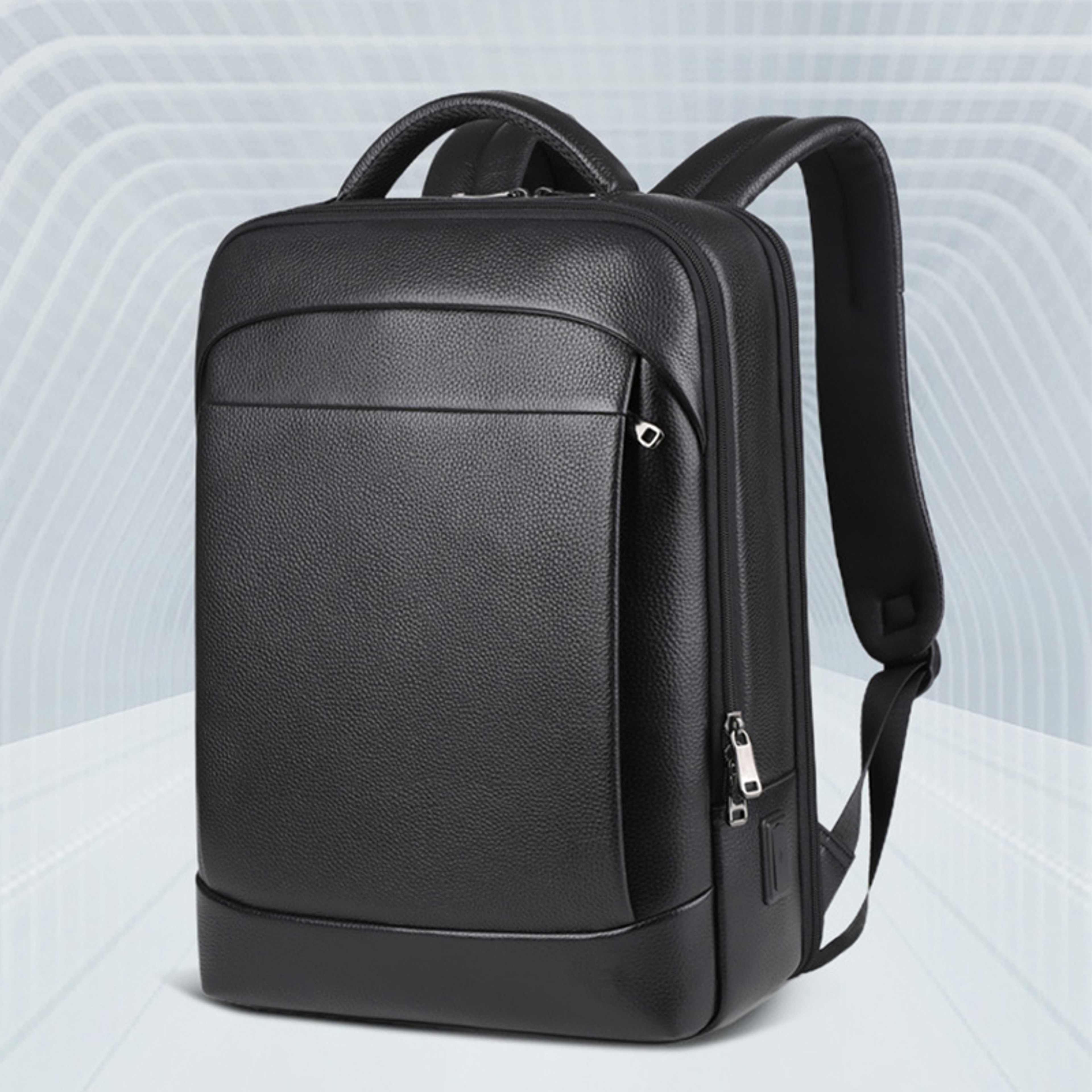 Large Capacity Genuine Leather Backpack for Men, Laptop USB Charge, Anti-Theft Waterproof Travel Bag for Men – view 6
