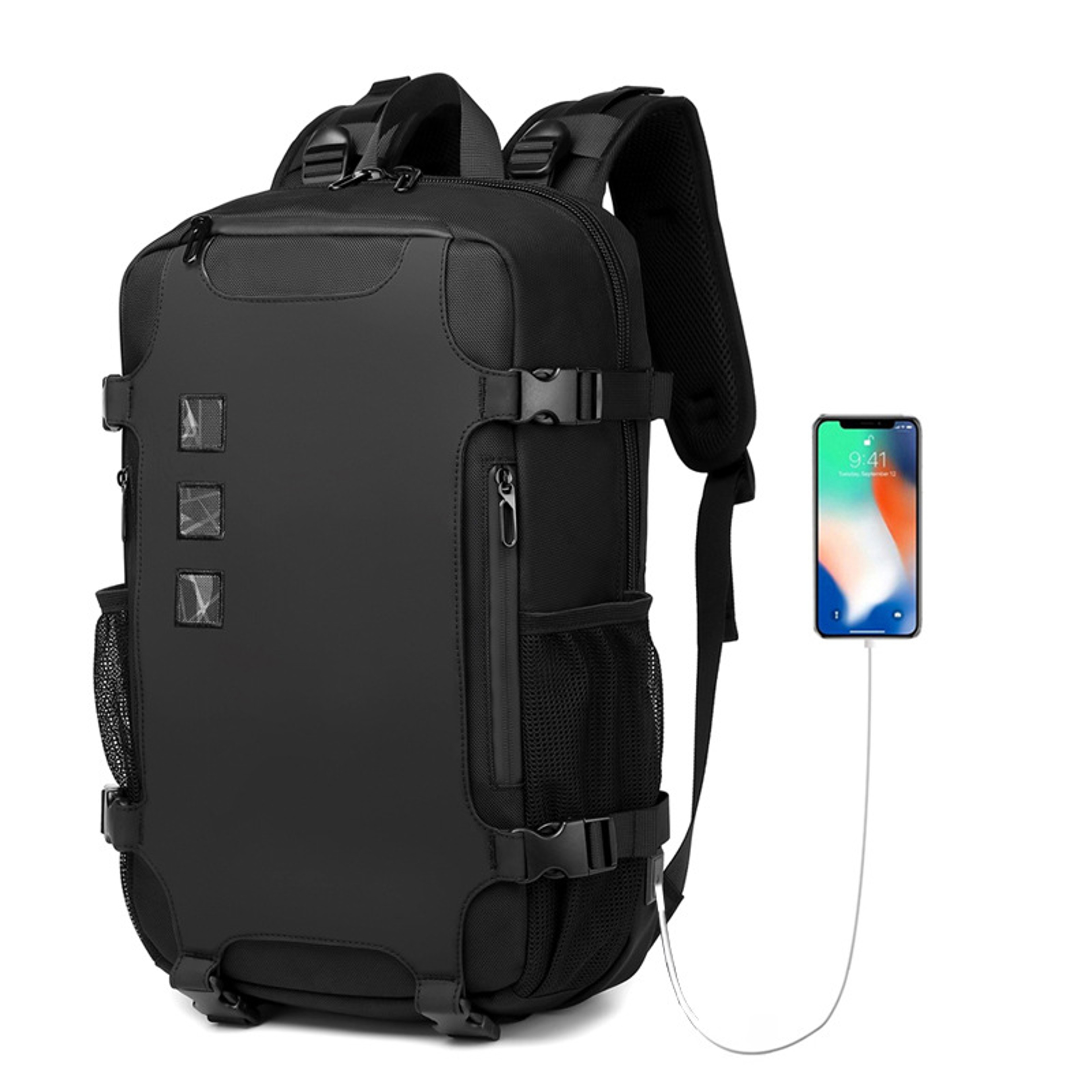 Large Capacity Men Backpack 16 Inch Laptop Backpack Waterproof Travel Bag USB Charging Teenager Sch 1