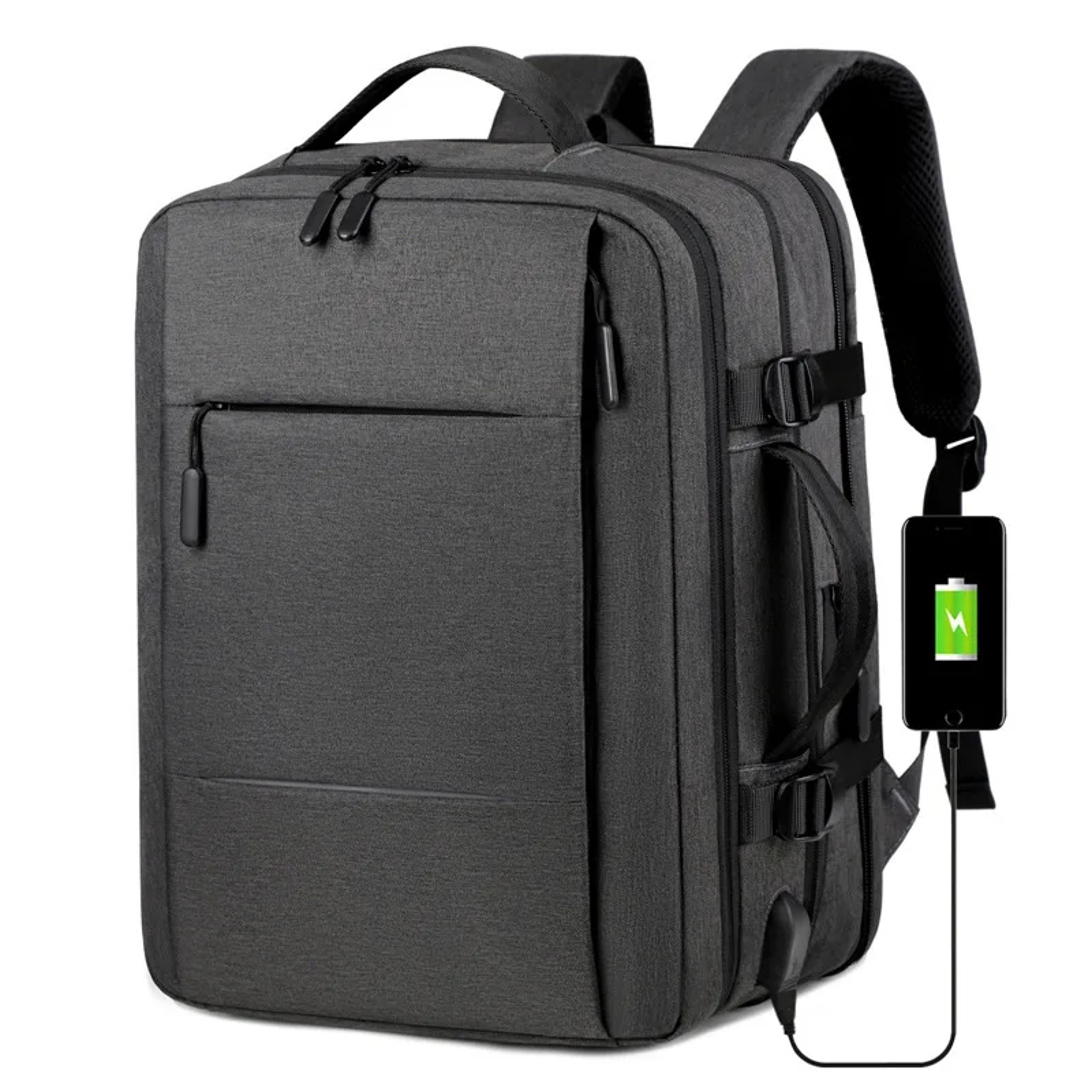 Business Men Backpack with High Capacity, Simple Style Student Bookbag, Shockproof Computer Bag, USS Charger for Men – view 4