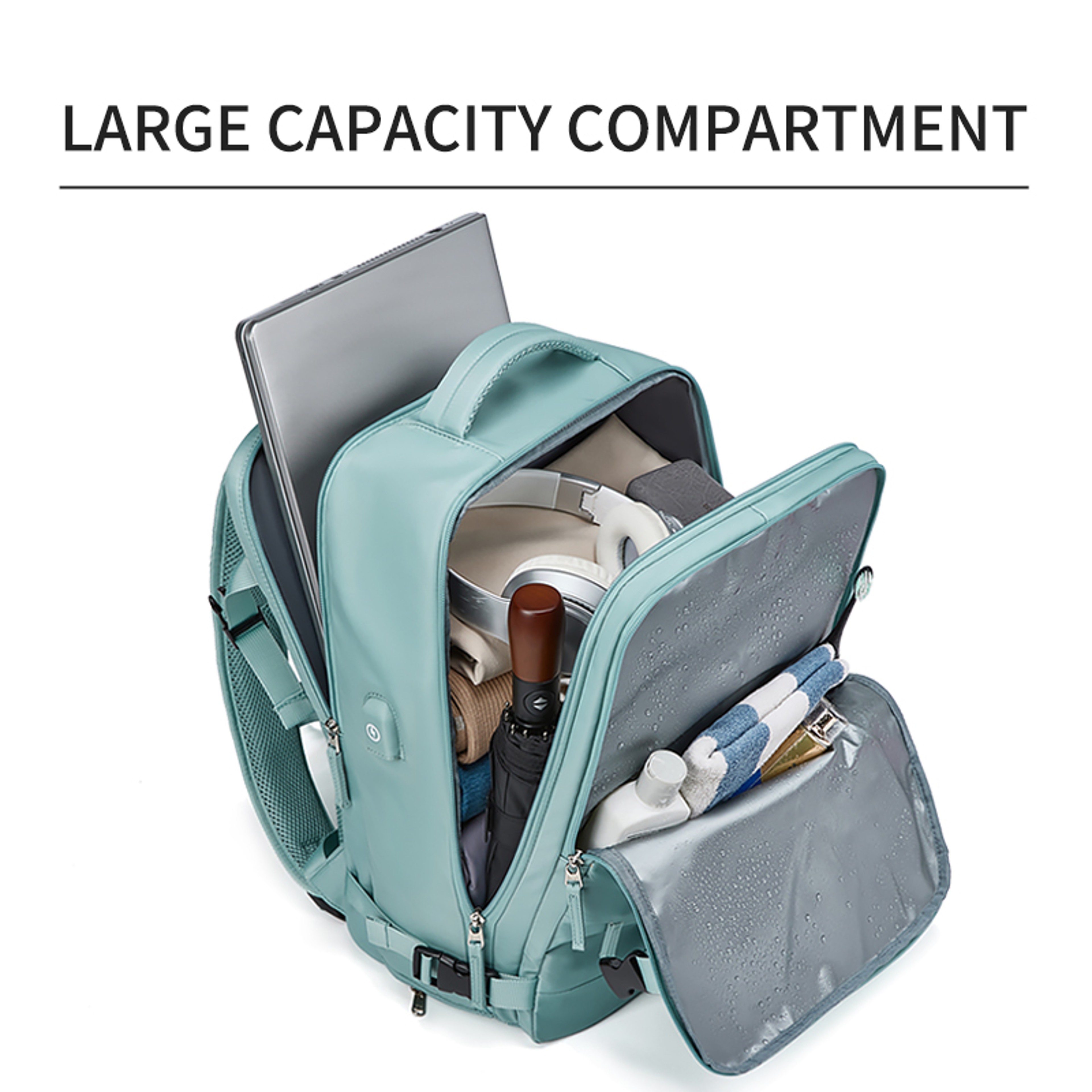 Waterproof Business Laptop Backpack Women Travel Backpack With Shoe Bag 7