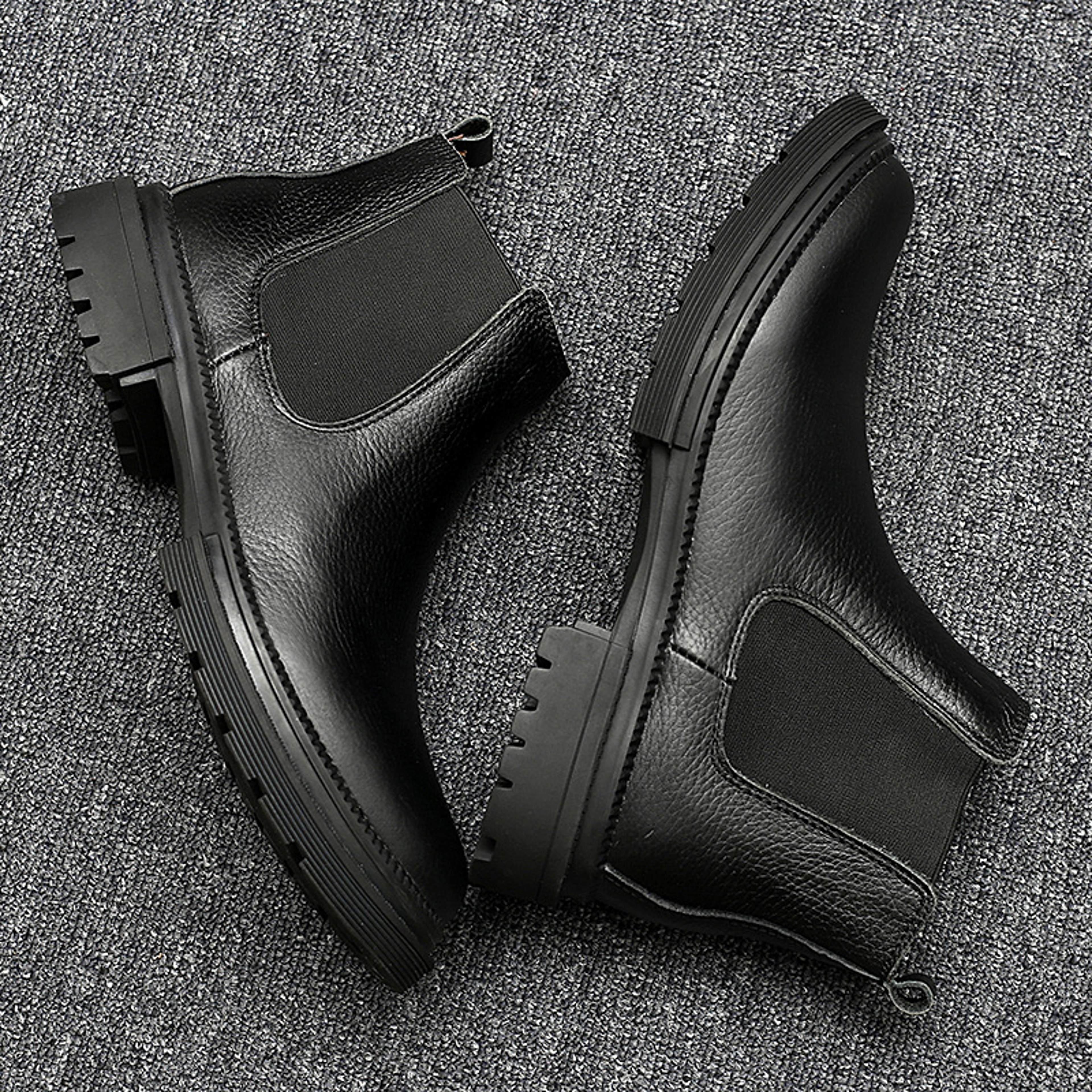 HighQuality Genuine Leather Men Chelsea Boots SlipOn Casual Footwear Vintage Ankle Boots 9