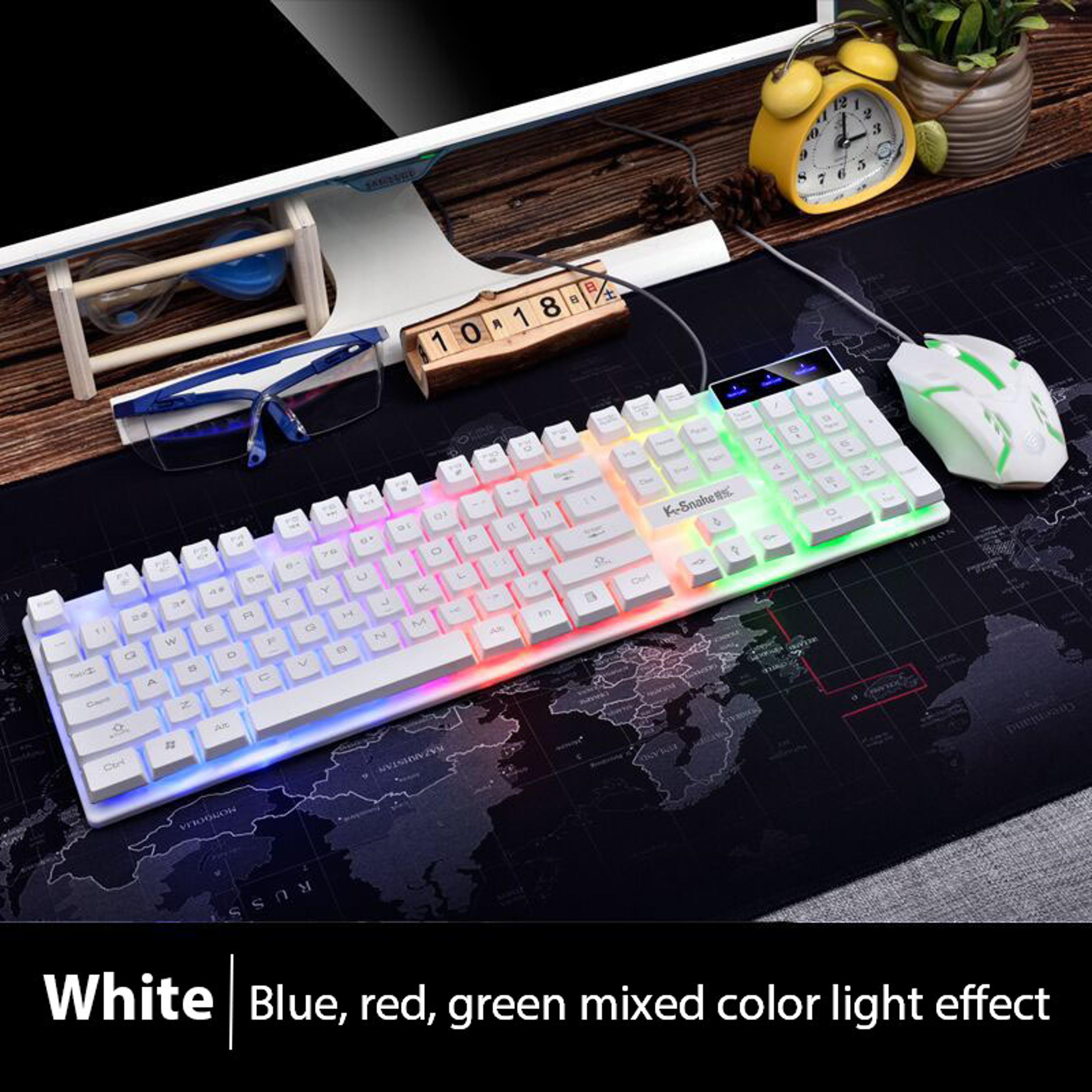 KM320 Keyboard And Mouse Set Waterproof Luminous Game Backlit Keyboard 0