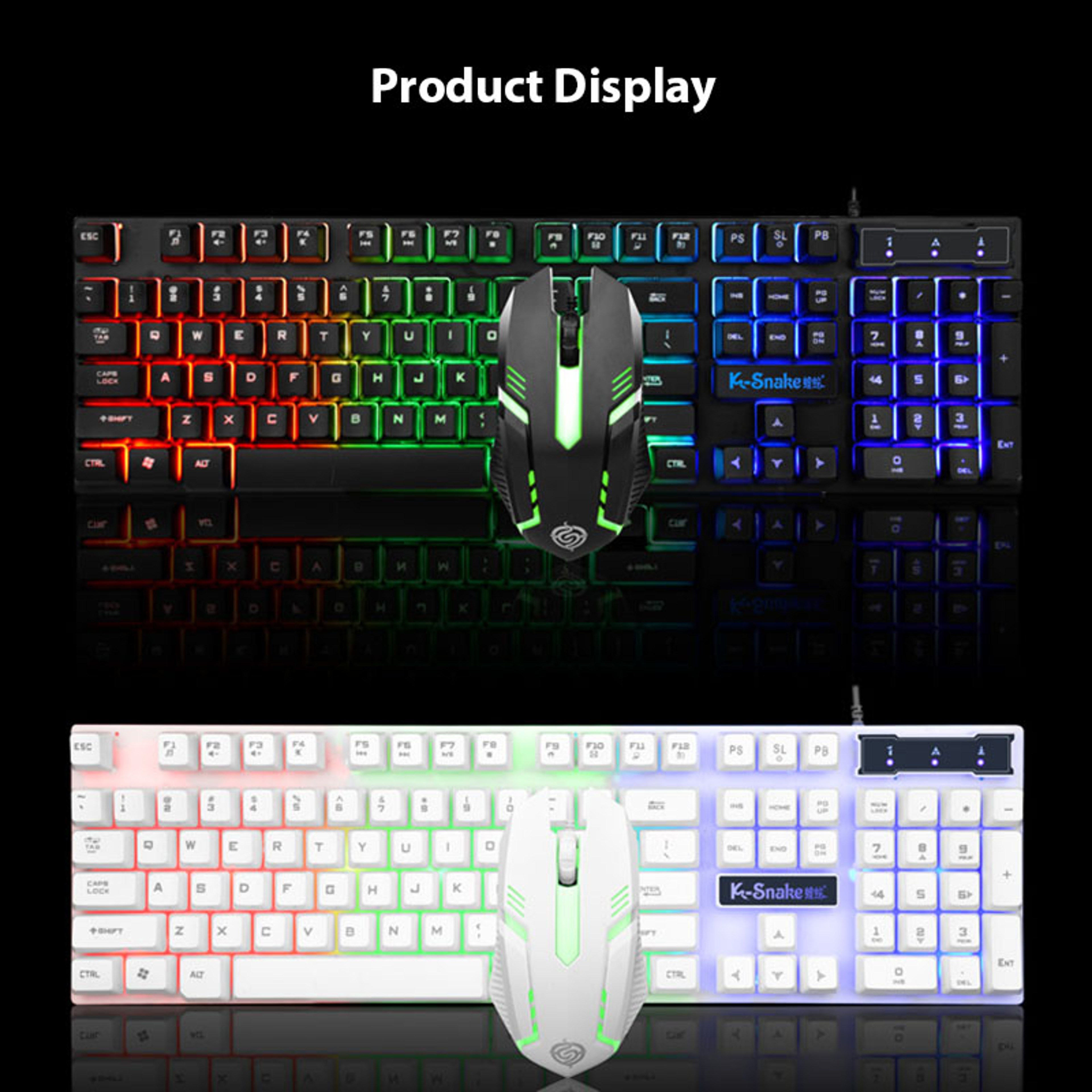 KM320 Keyboard And Mouse Set Waterproof Luminous Game Backlit Keyboard 5