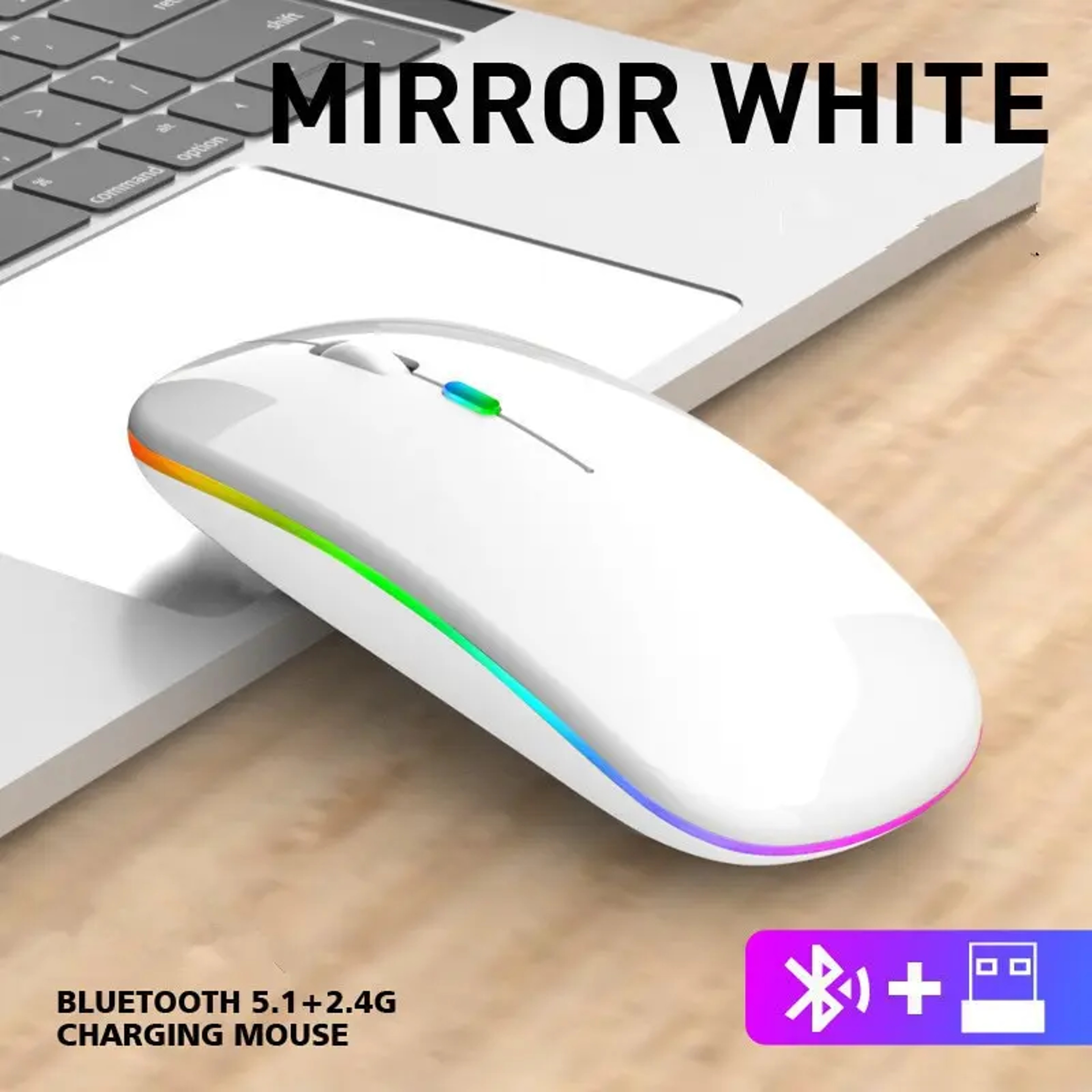 Luminous Wireless Bluetooth Mouse USB Charging Wireless Mouse  Portable Gaming Mouse For Laptop 3
