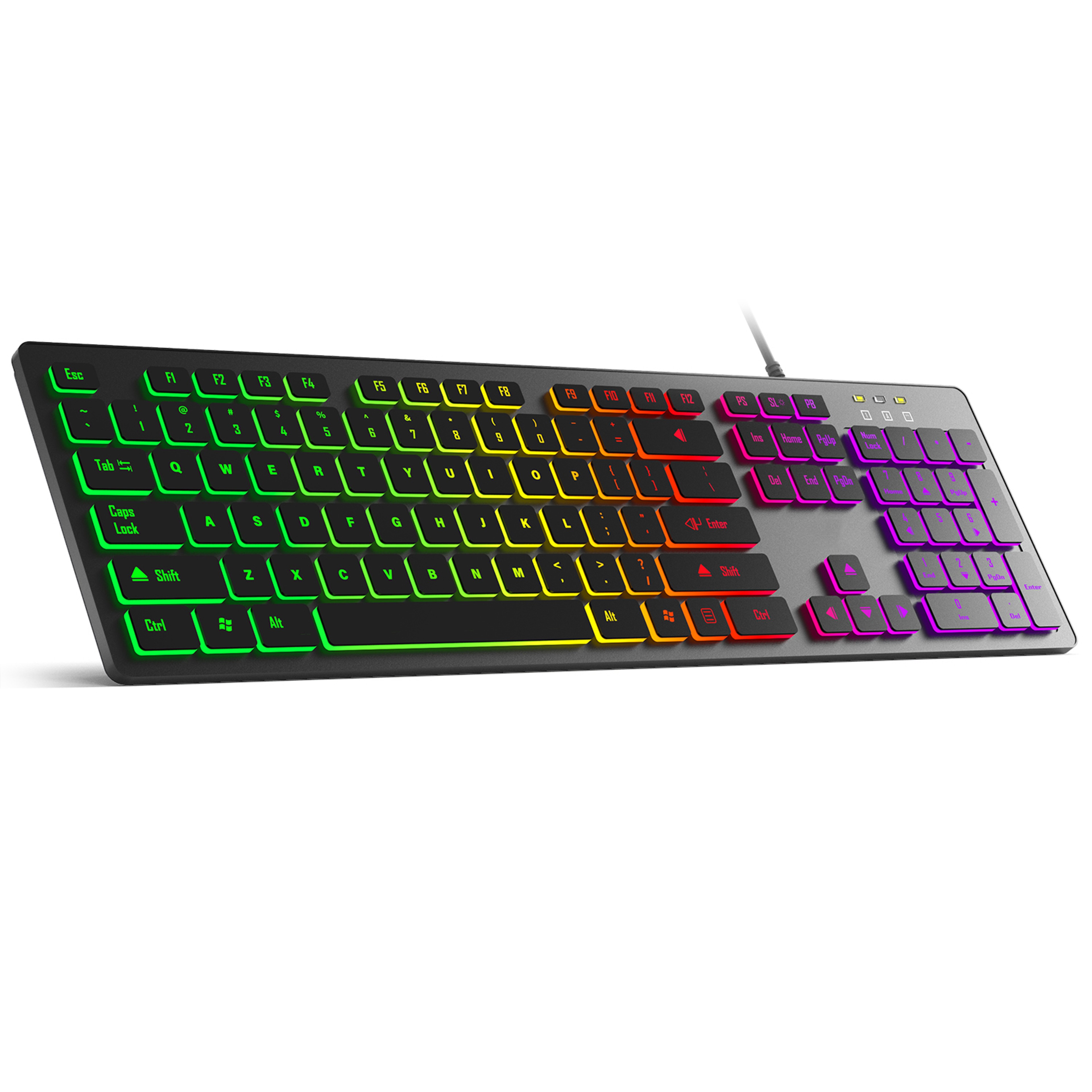 Gaming Keyboard With RGB Backlighting USB Wired Mute Keyboard Waterproof MultiLanguage Compatibilit 0