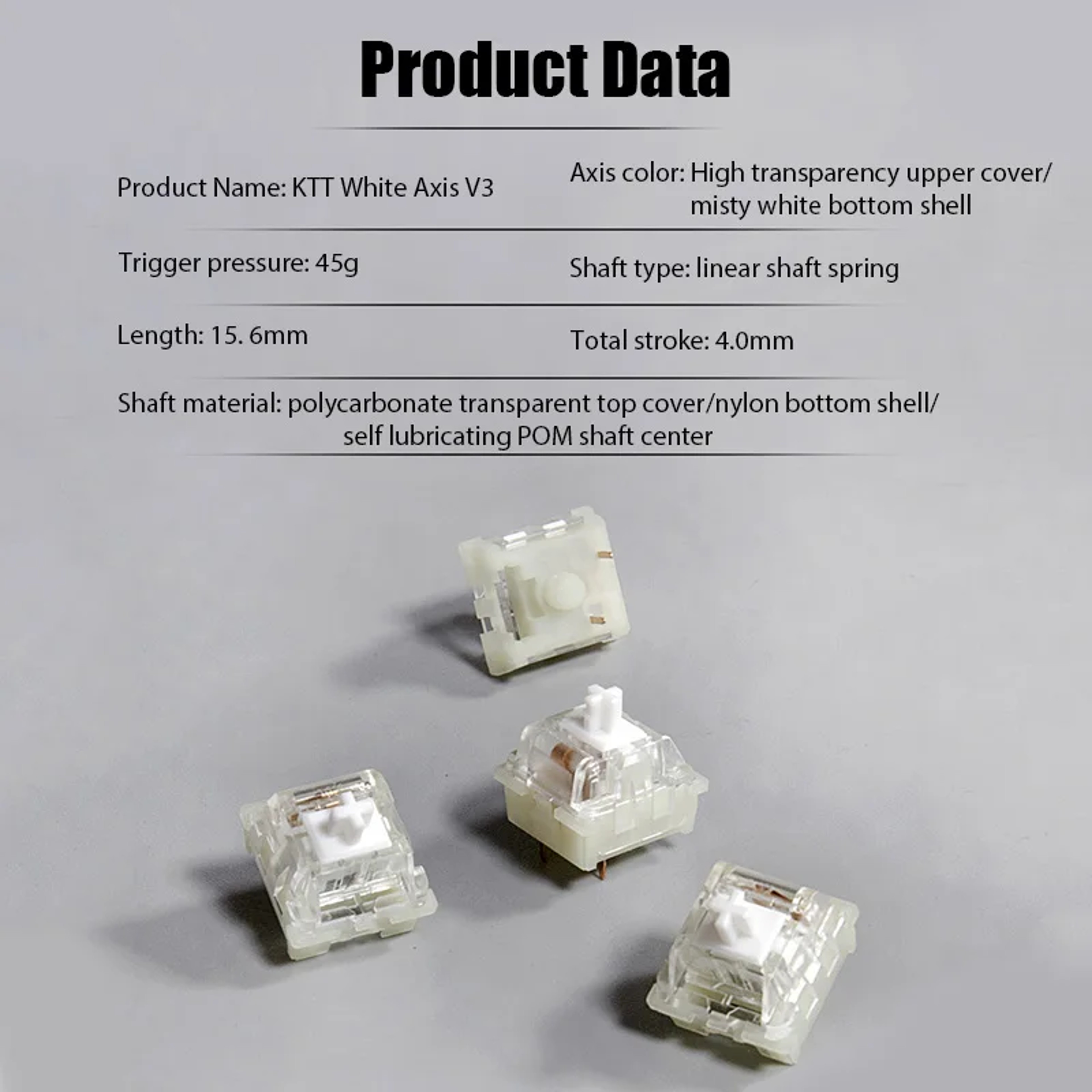 Mechanical Keyboard Kang White Switches Custom Cherry RGB SMD Switch Gaming Compatible With MX Swit 2