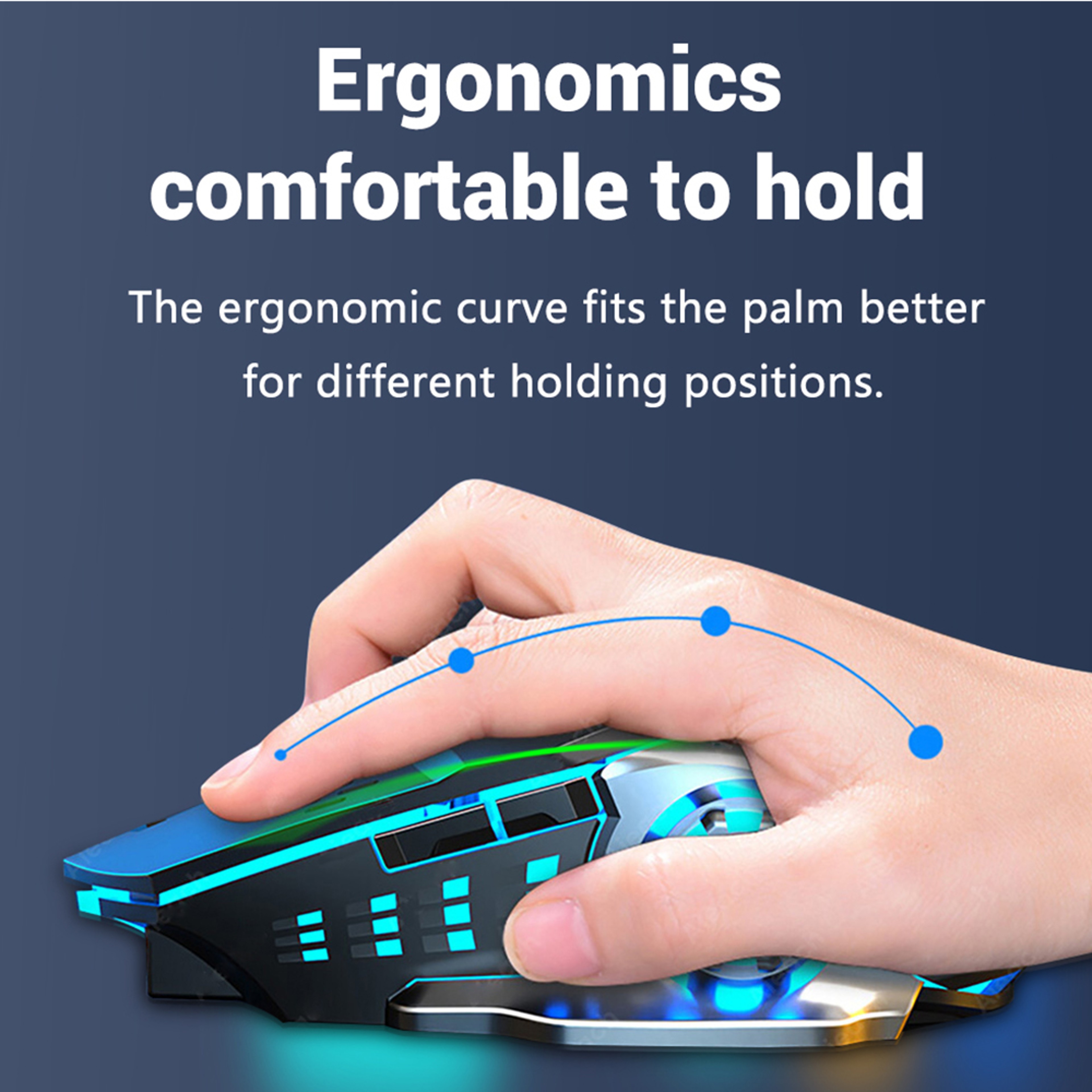 Bluetooth Mouse Wireless Rechargeable Mouse Dual Mode Gaming Mice 3600 DPI For Laptop  Computer Acc 5