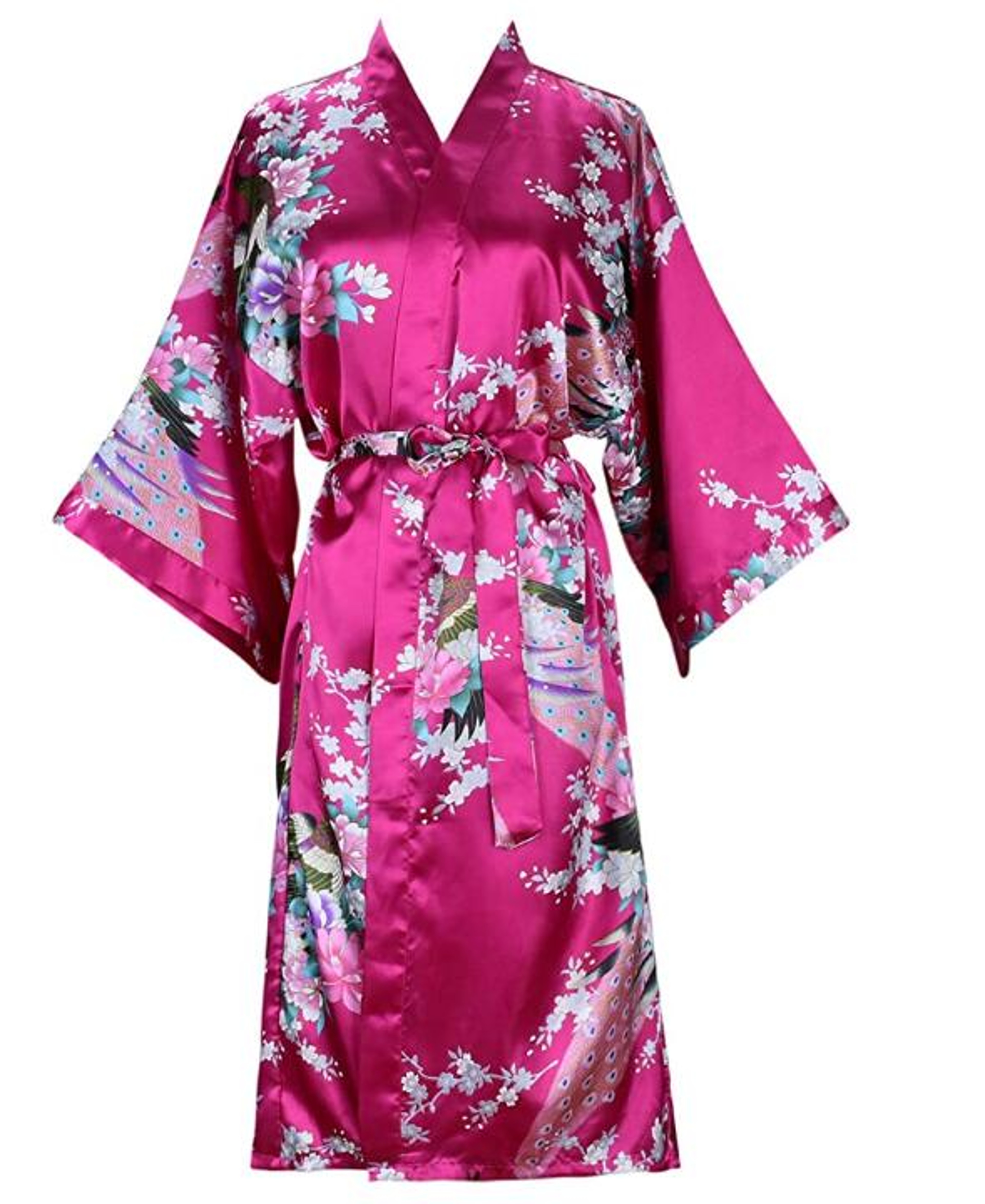 Bridesmaid Robe Silk Satin Wedding Bride Bathrobe Floral Short Kimono Night Robe Fashion Dressing G