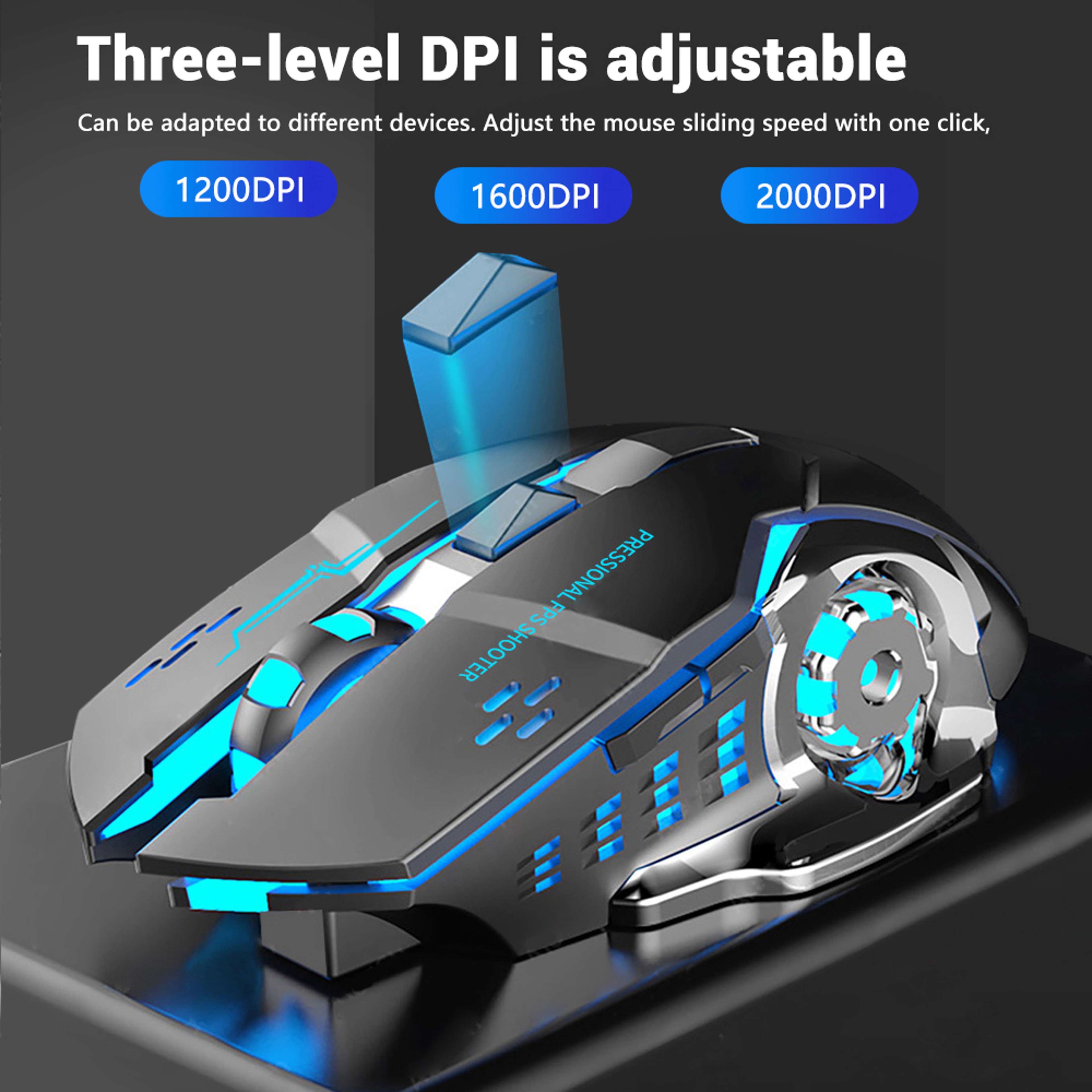 Rechargeable Bluetooth Gaming Mouse Wireless USB Mechanical Backlight PC Gamer Mouse For Laptop 3