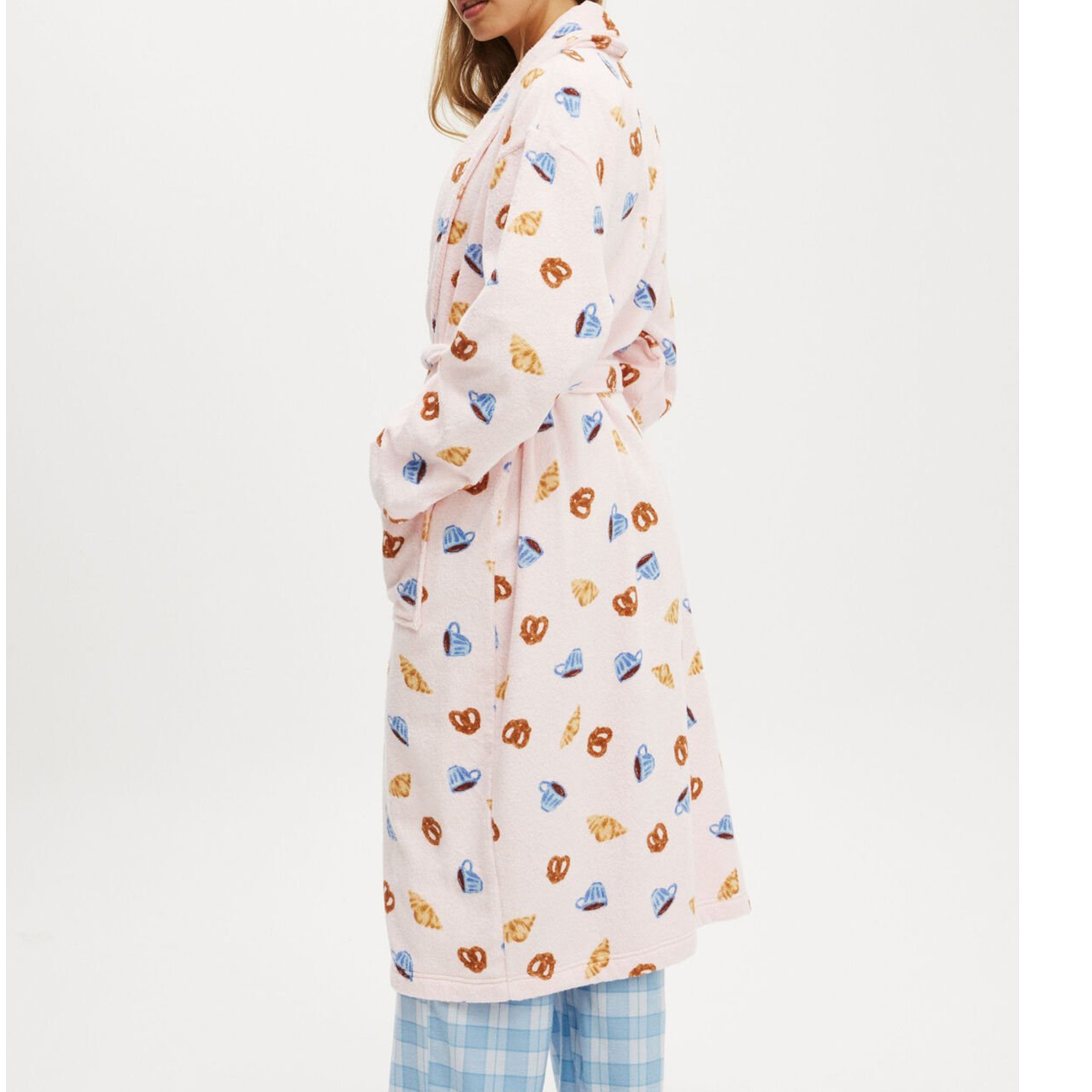 Classic Womens Comfort Towel Robe Lace Up Print Premium Quality Robe For Spa  Home 4
