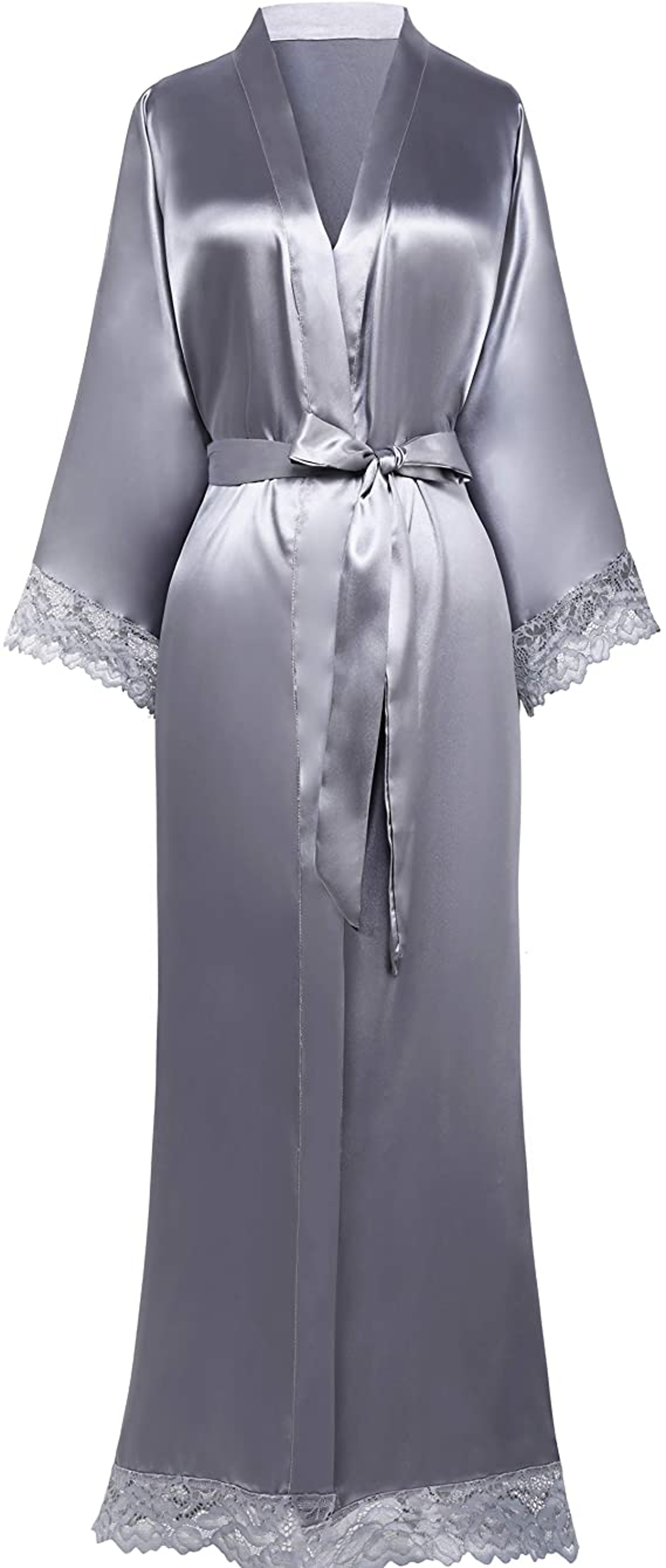 Bridesmaid Bride Robes New Silk Satin Lace Robes Wedding Long Robe Womens Bathrobe 3