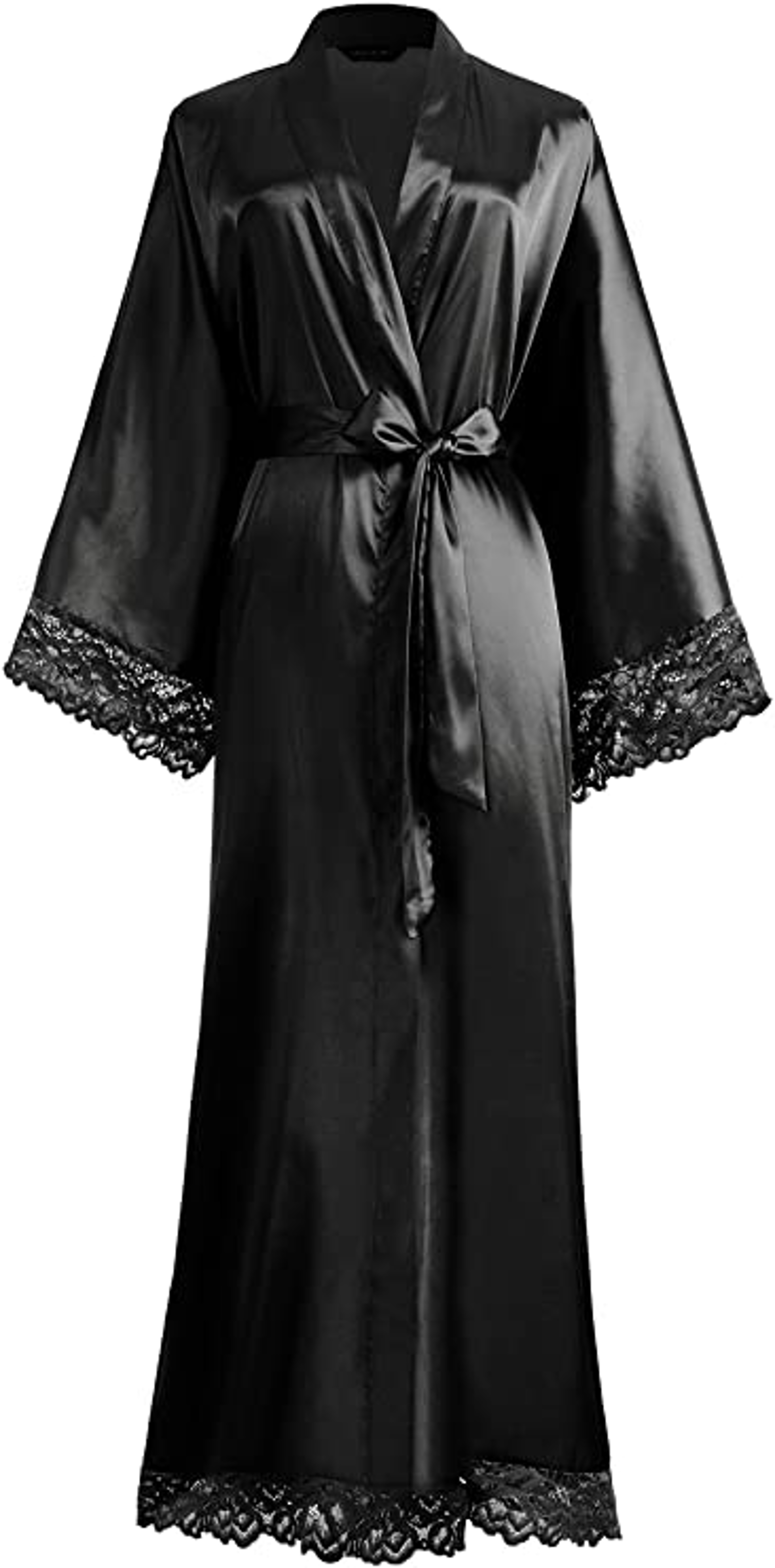 Bridesmaid Bride Robes New Silk Satin Lace Robes Wedding Long Robe Womens Bathrobe 5