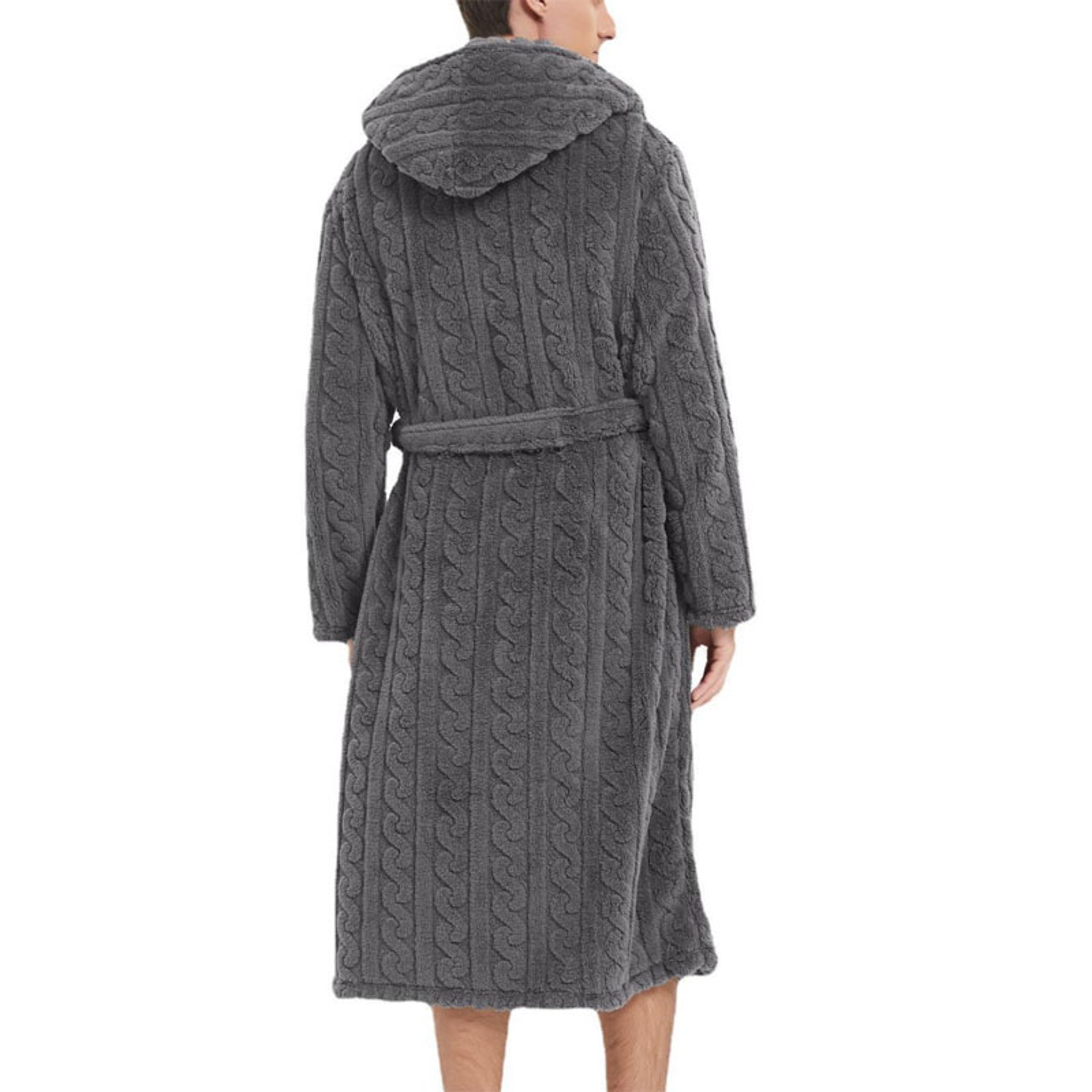 Mens Warm Robe Pajamas For Fall And Winter Couple Robe Shu Cotton Velvet Jacquard Hooded Thickened  5