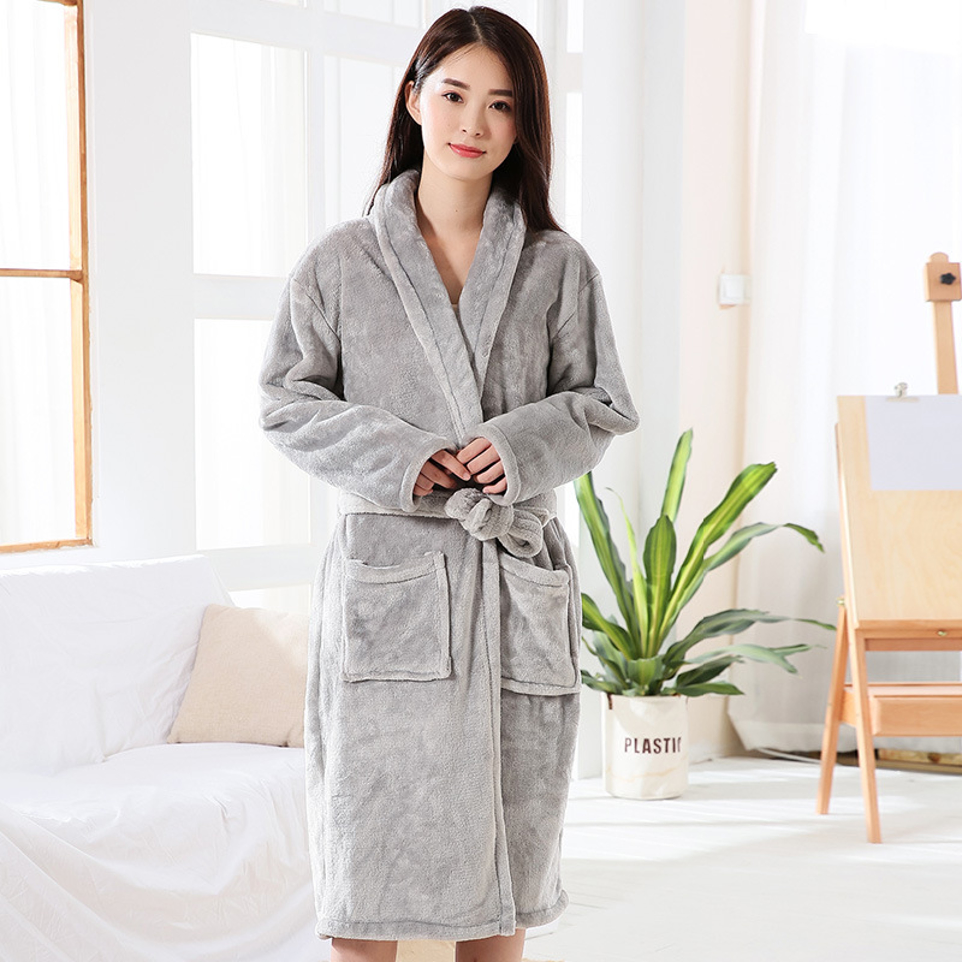 Coral Velvet Ladies Bathrobe Thickened Warm Flannel Robe Large Size Autumn Winter Couple Pajamas Ho 6