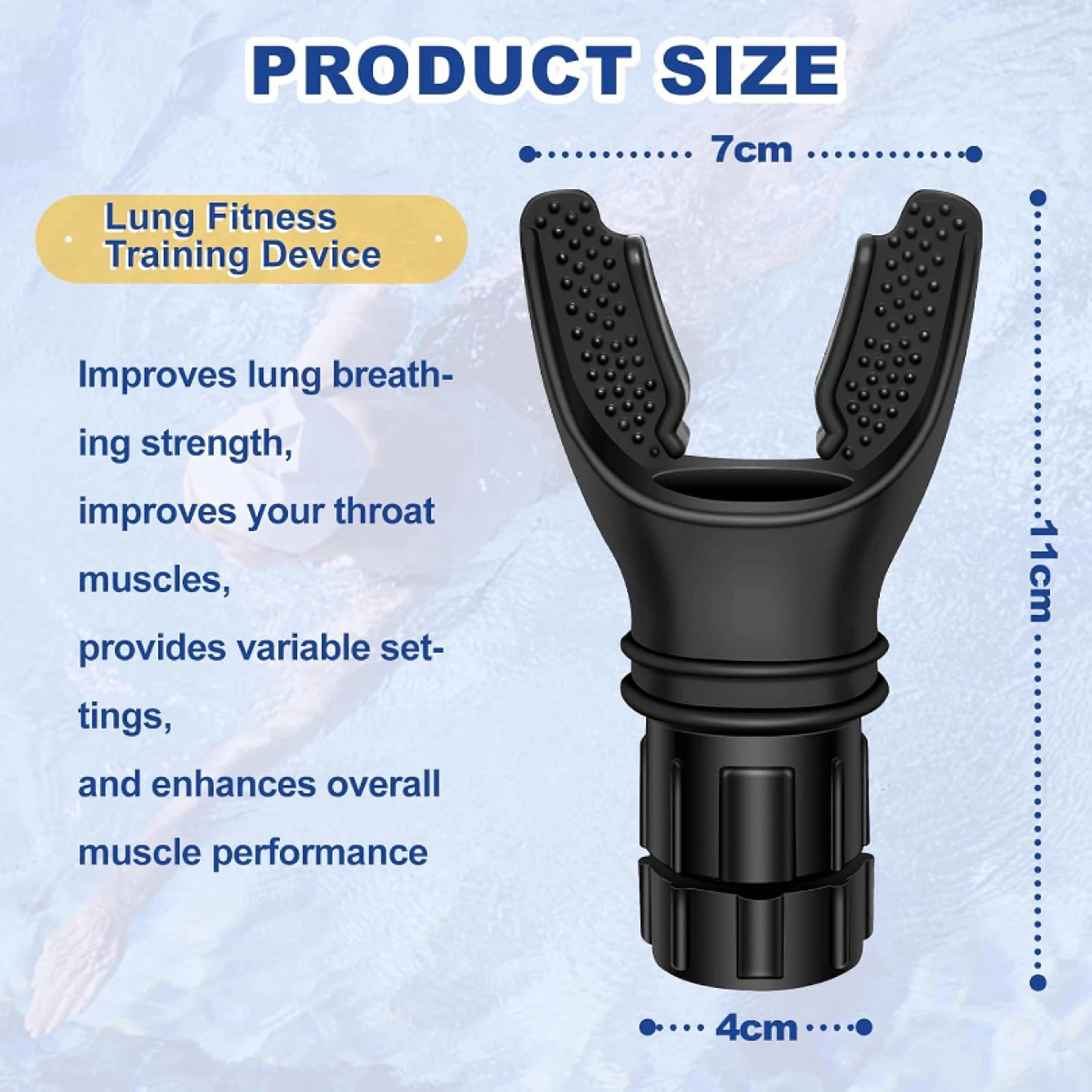 Breathing Trainer Lung Flexer Durable Fitness Exerciser Boost Lung Capacity Adjustable Breath Level 5
