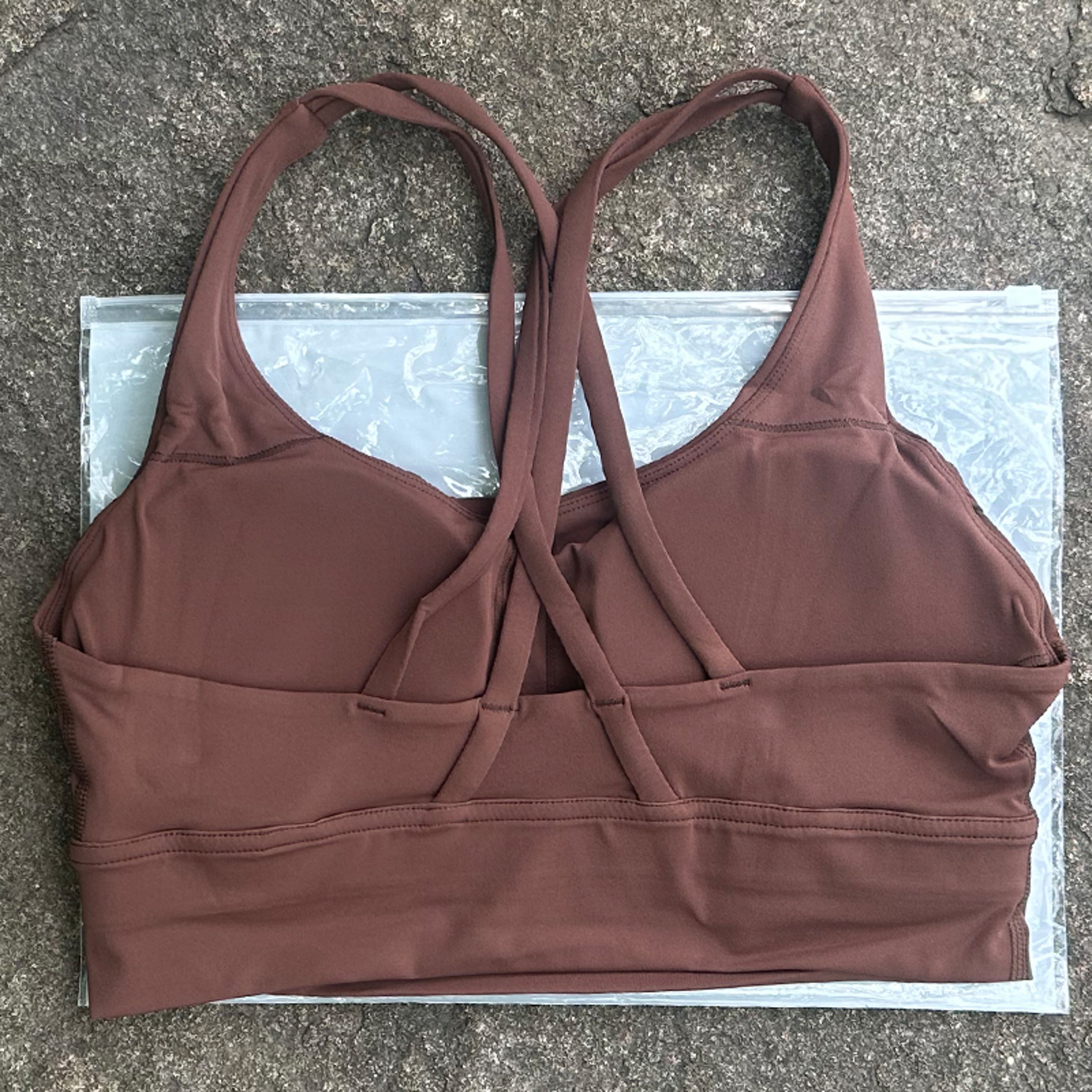 Fitness Sport Bra Top Solid Color Women Cross Back Bra Soft Gym Yoga Athletic Workout With Chest Pa 4