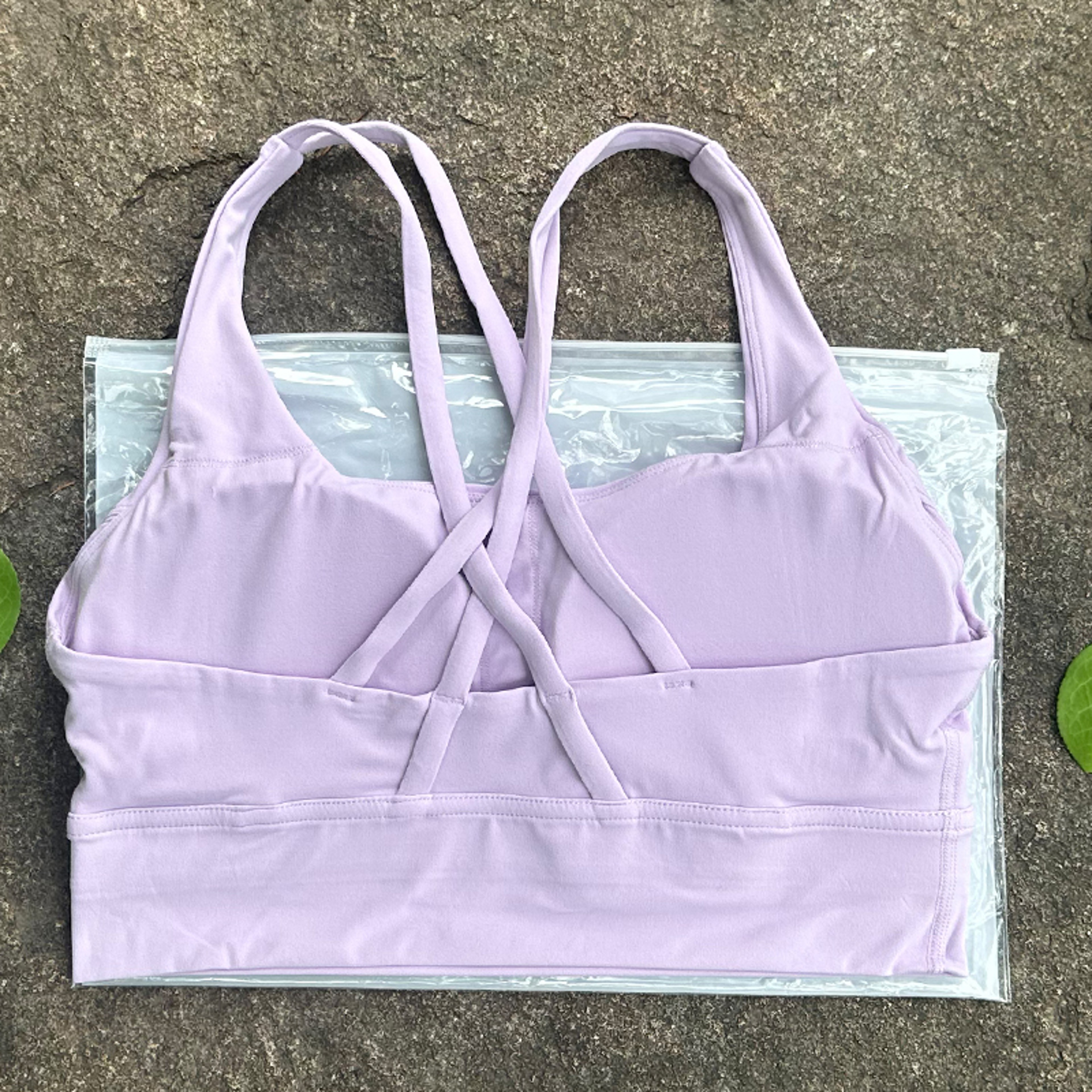 Fitness Sport Bra Top Solid Color Women Cross Back Bra Soft Gym Yoga Athletic Workout With Chest Pa 13