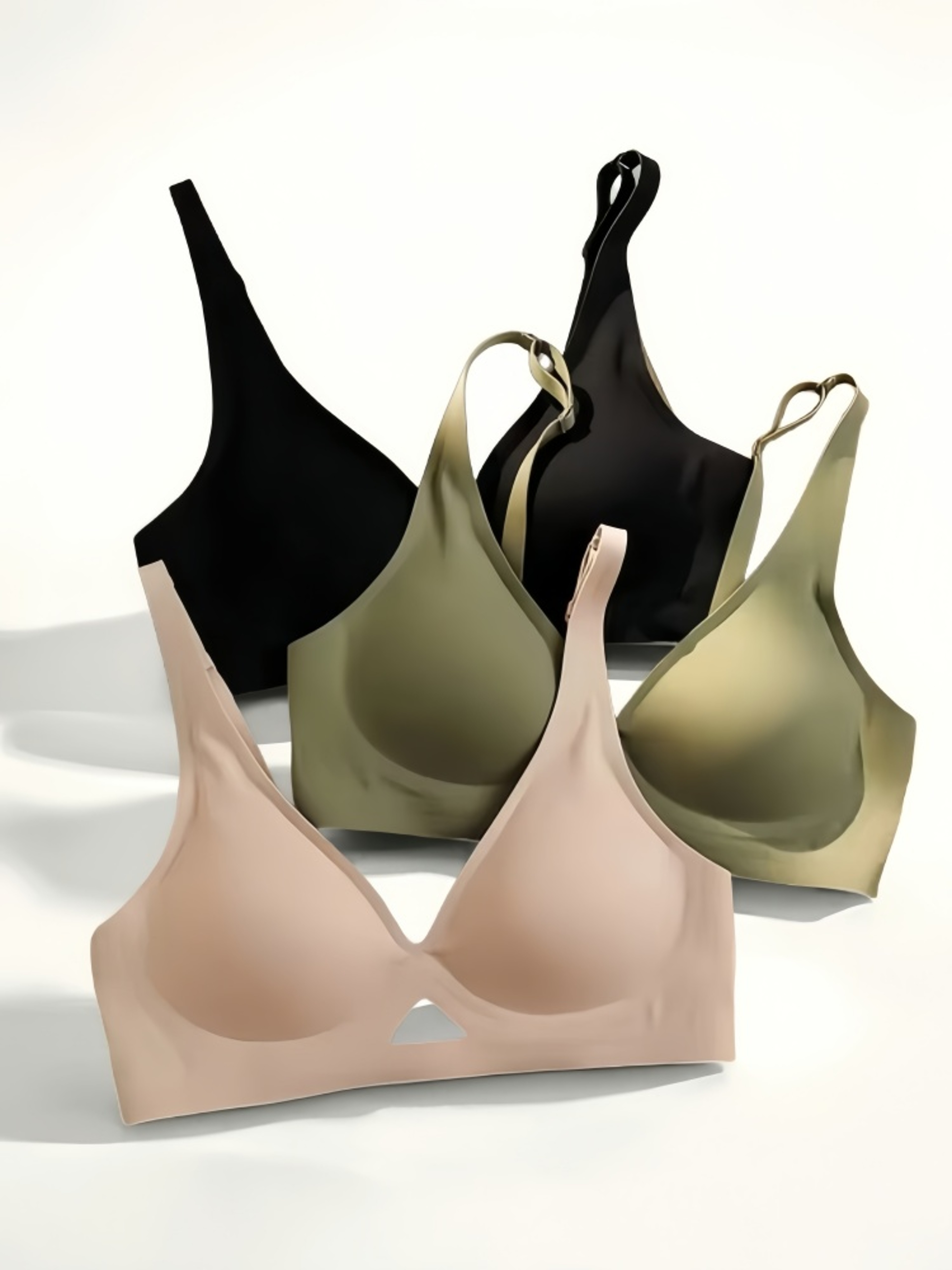 Push Up Bra For Women Seamless Uback Nonwire Brasiere Invisible Underwear Breathable Mesh VNeck Sex 5