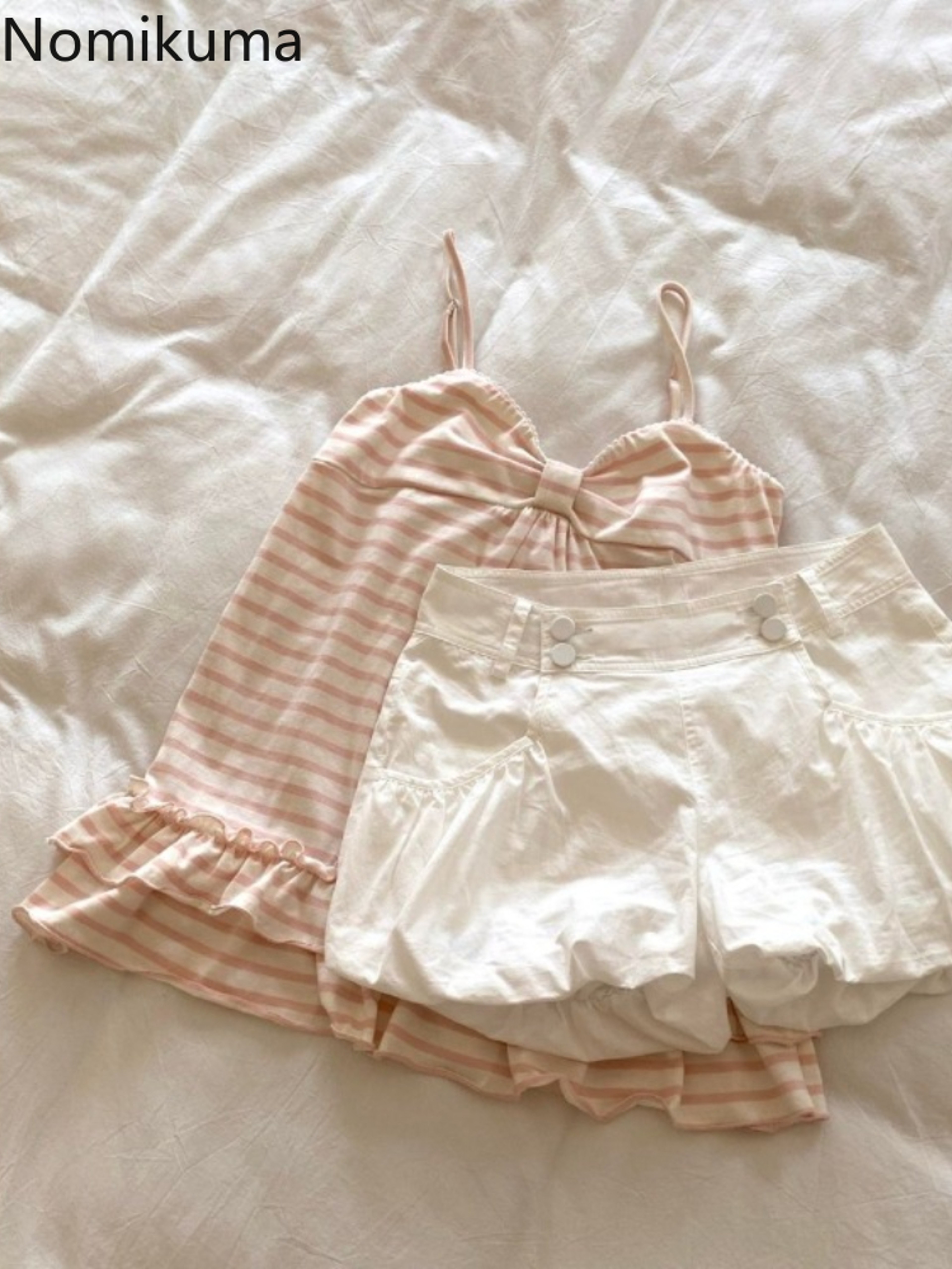 Vintage Striped Sleeveless Tees, Sweet Vest Women Clothing, Fashion Summer Camis – view 6