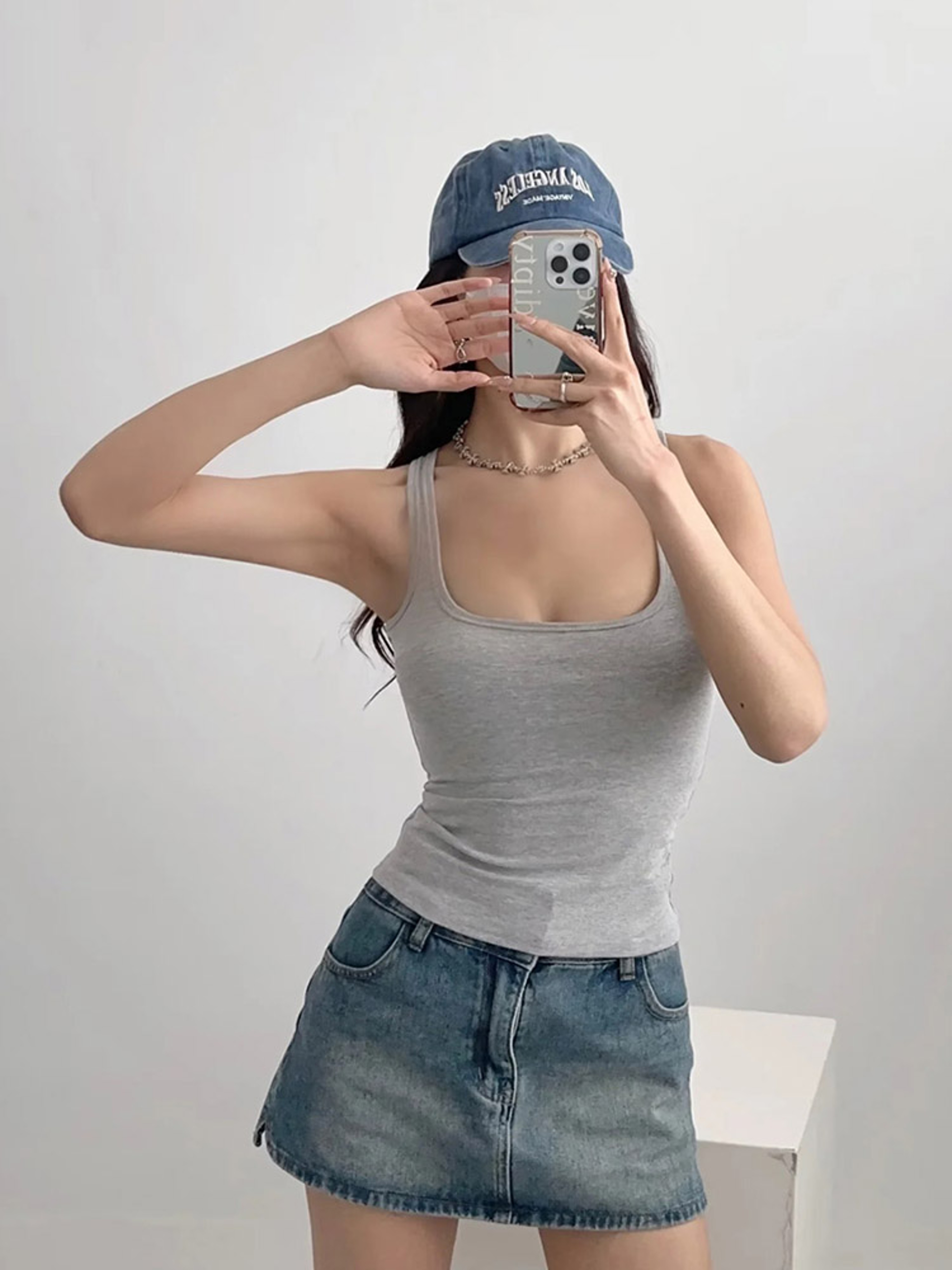 Sculpted Square Neck Tank Top For Women Fashionable Tank Top Women Square Neck Top 2
