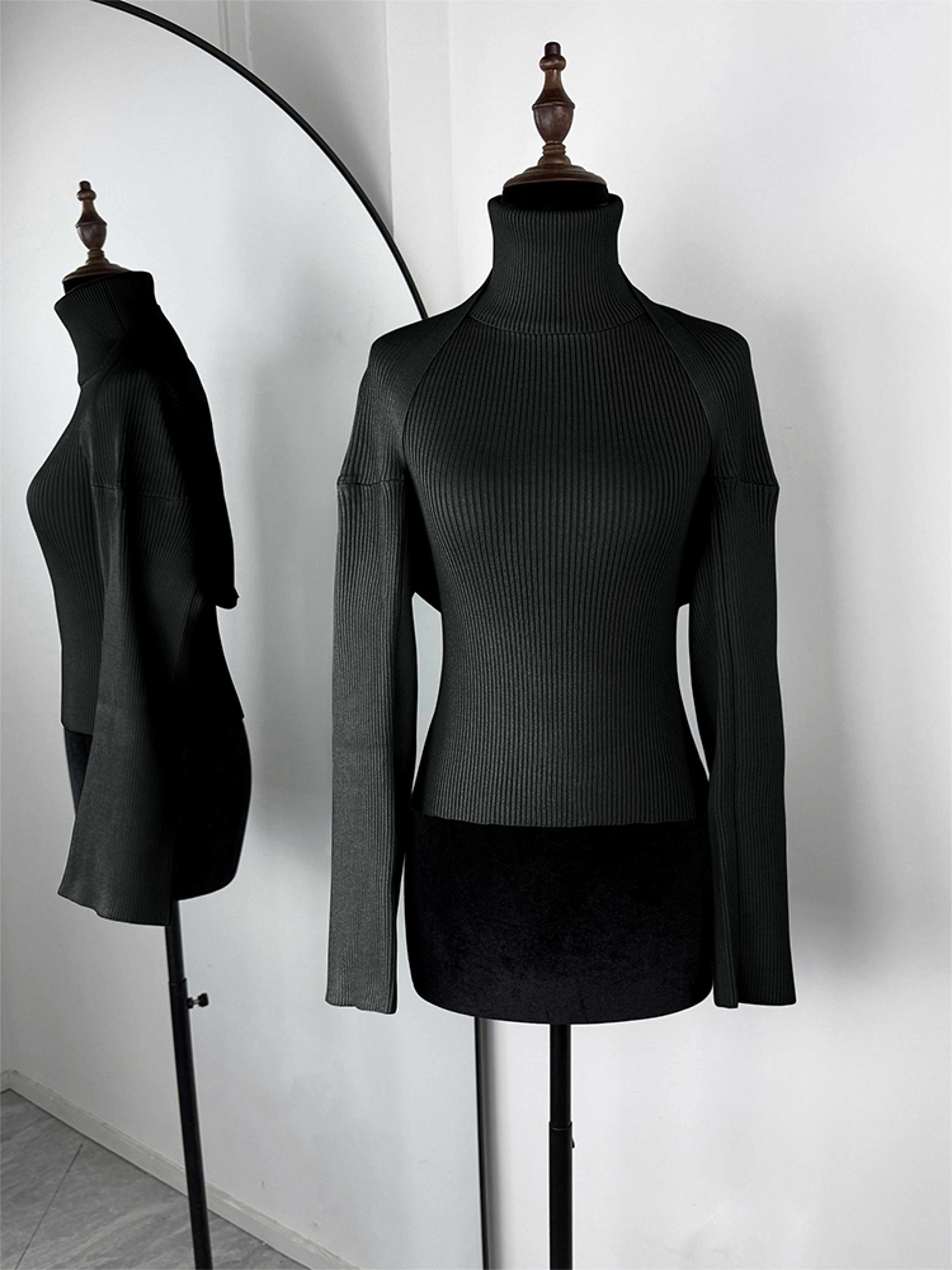 Trendix Knitwear Top For Women High Neck Tank And Long Sleeve Shawl Sexy Backless 2 Piece Suits Fas 2