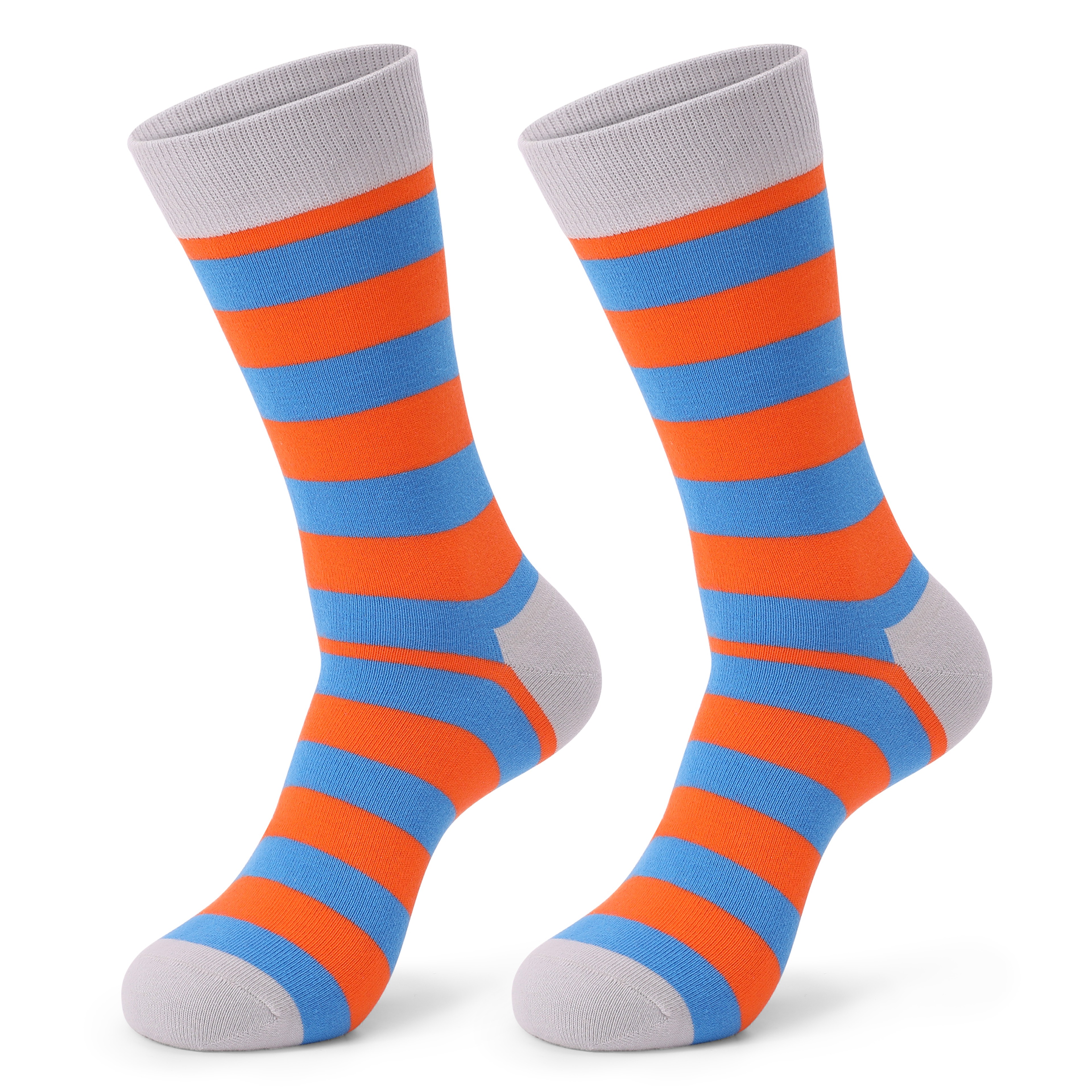 Funny Casual And Breathable Colorful Striped Cotton Dress Socks Set 4