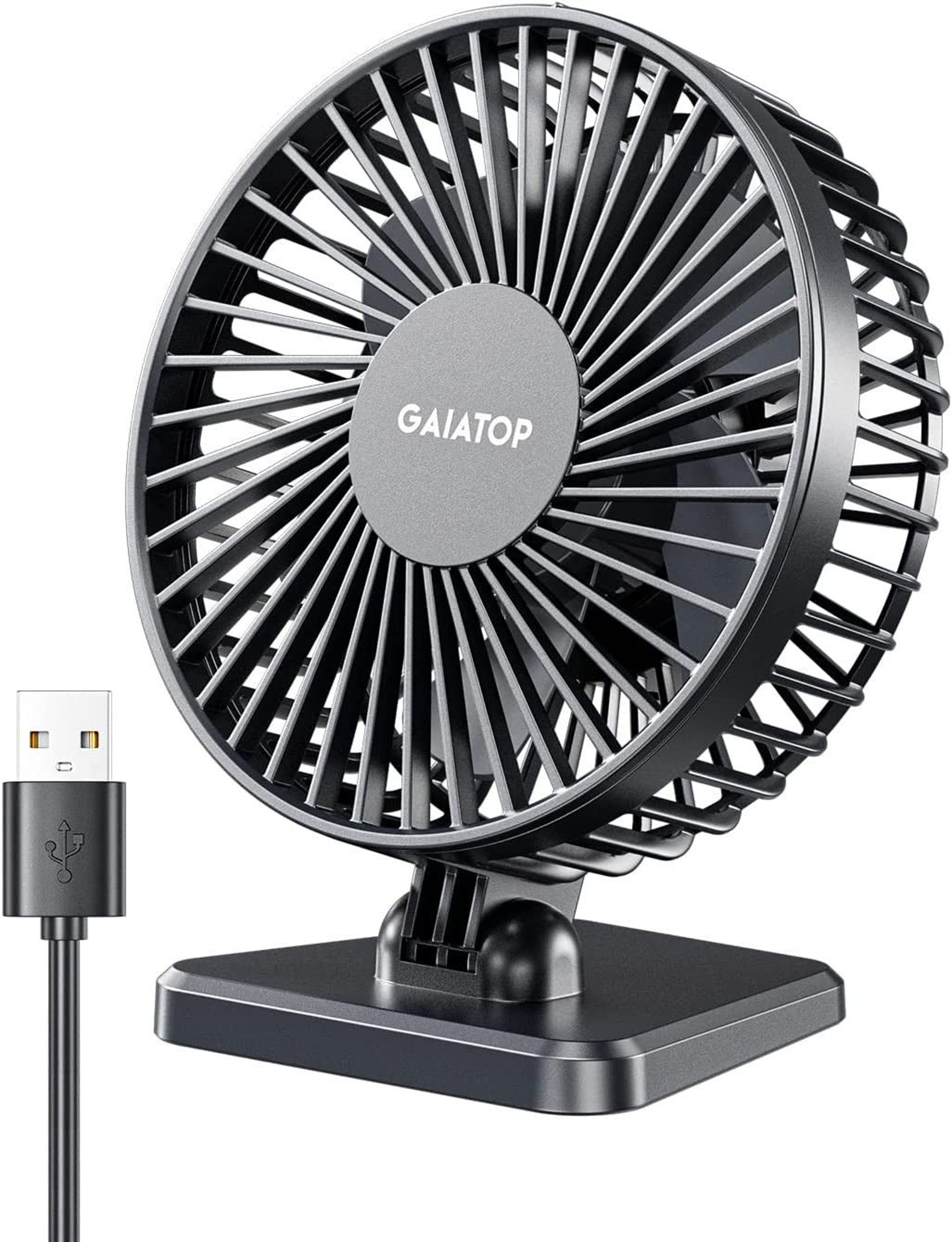 Gaiatop Portable USB Desk Fan 90 Adjustable UltraQuiet 4Speed Cooling Fan For Home Office  Travel 8