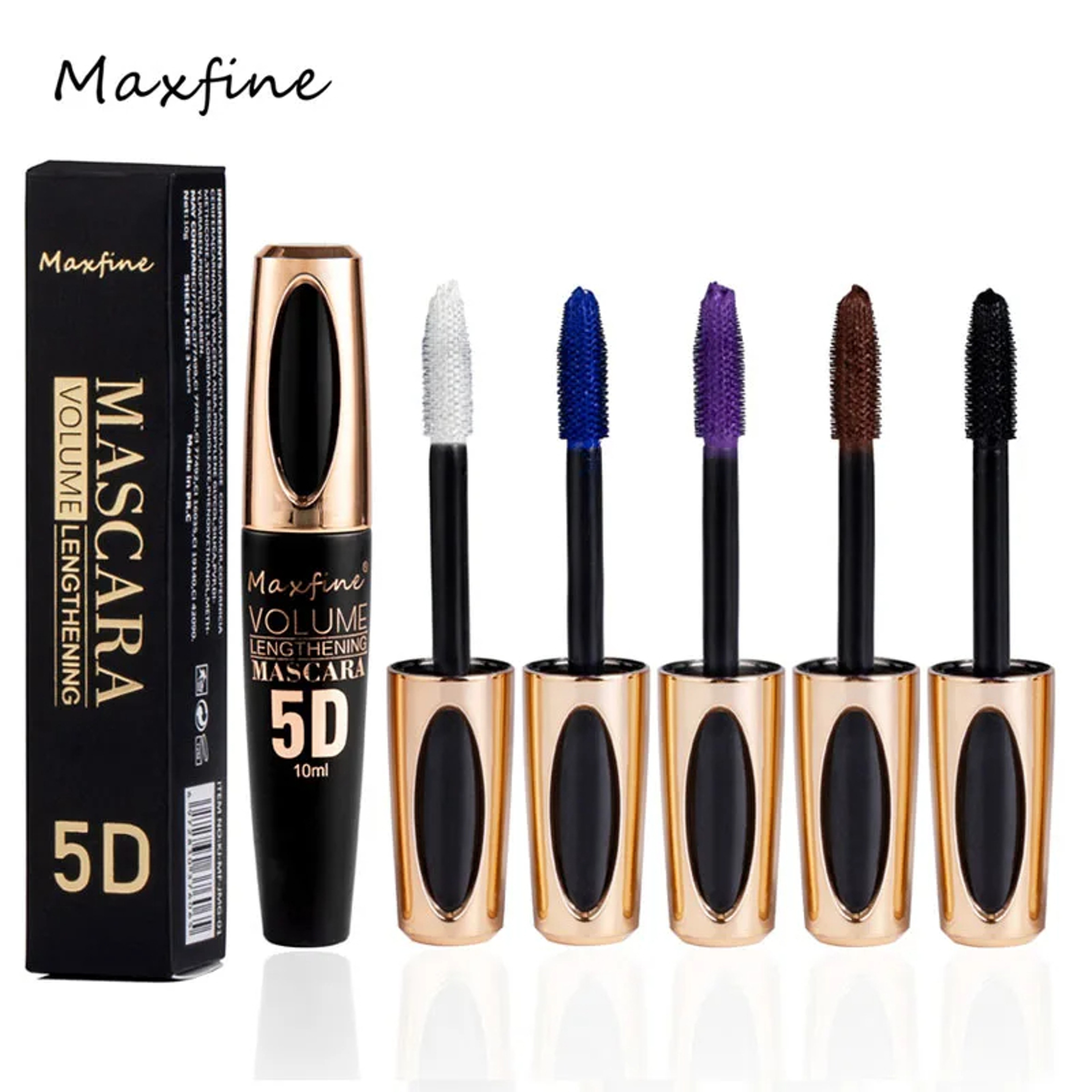 5D Silk Mascara with Big Eyes Silicone Brush Head Multicoloured Priming Waterproof Mascara Long Las