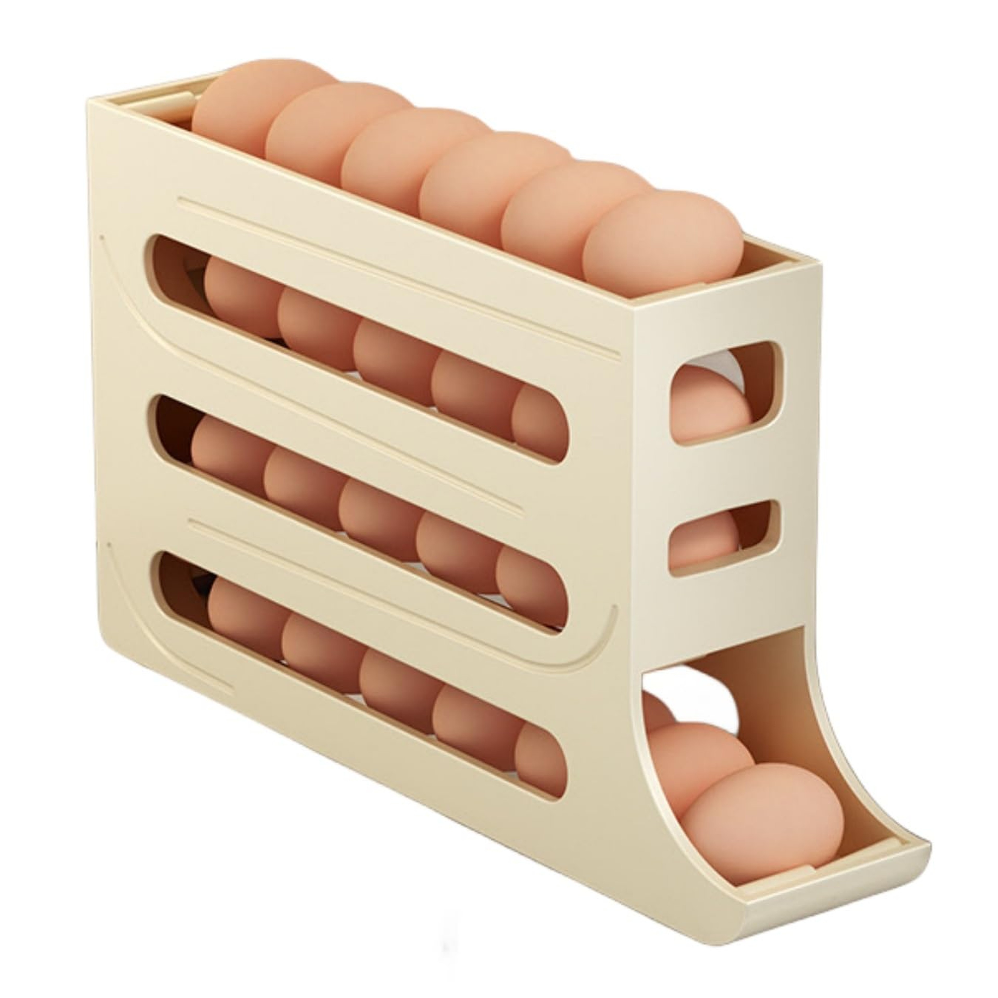 Kitchen Automatic Scrolling Egg Holder SpaceSaving 4Tier Egg Storage Box for Refrigerator