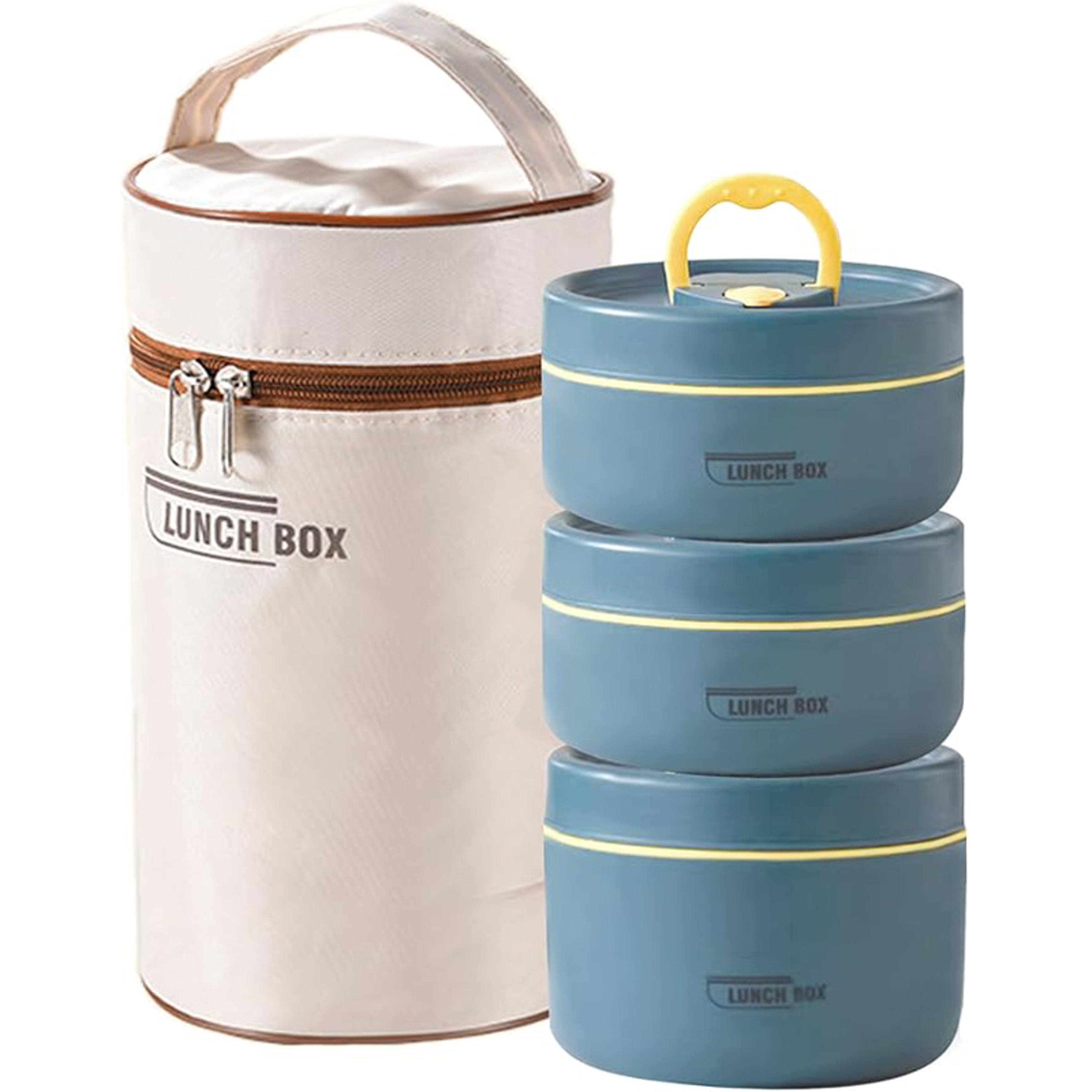 Leak Proof Thermal Lunch Container Set 3 Separate Stackable Lunch Containers for Adults & Kids – view 8