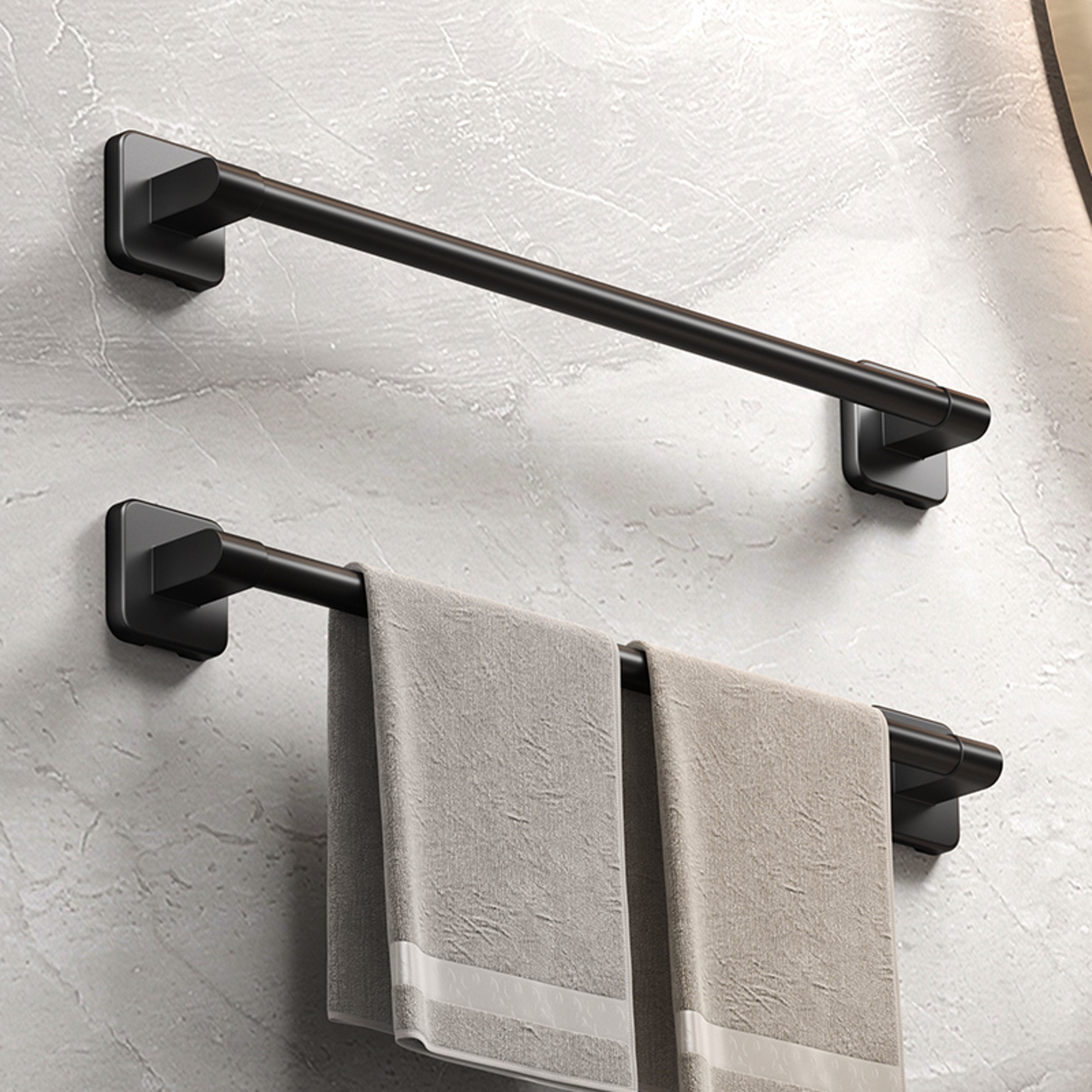 Self Adhesive Bathroom Towel Rack No Drilling Required Sturdy Towel Holder  Rail In White  Black Sp 3