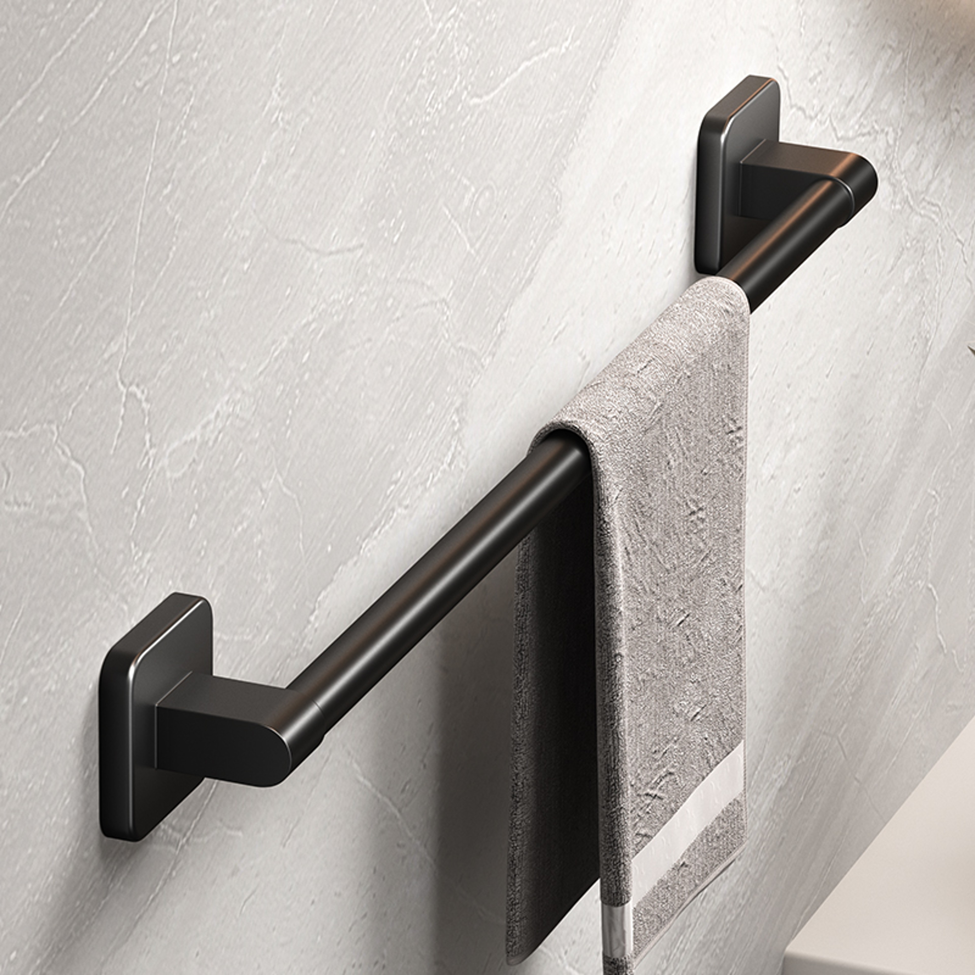 Self Adhesive Bathroom Towel Rack No Drilling Required Sturdy Towel Holder  Rail In White  Black Sp 6