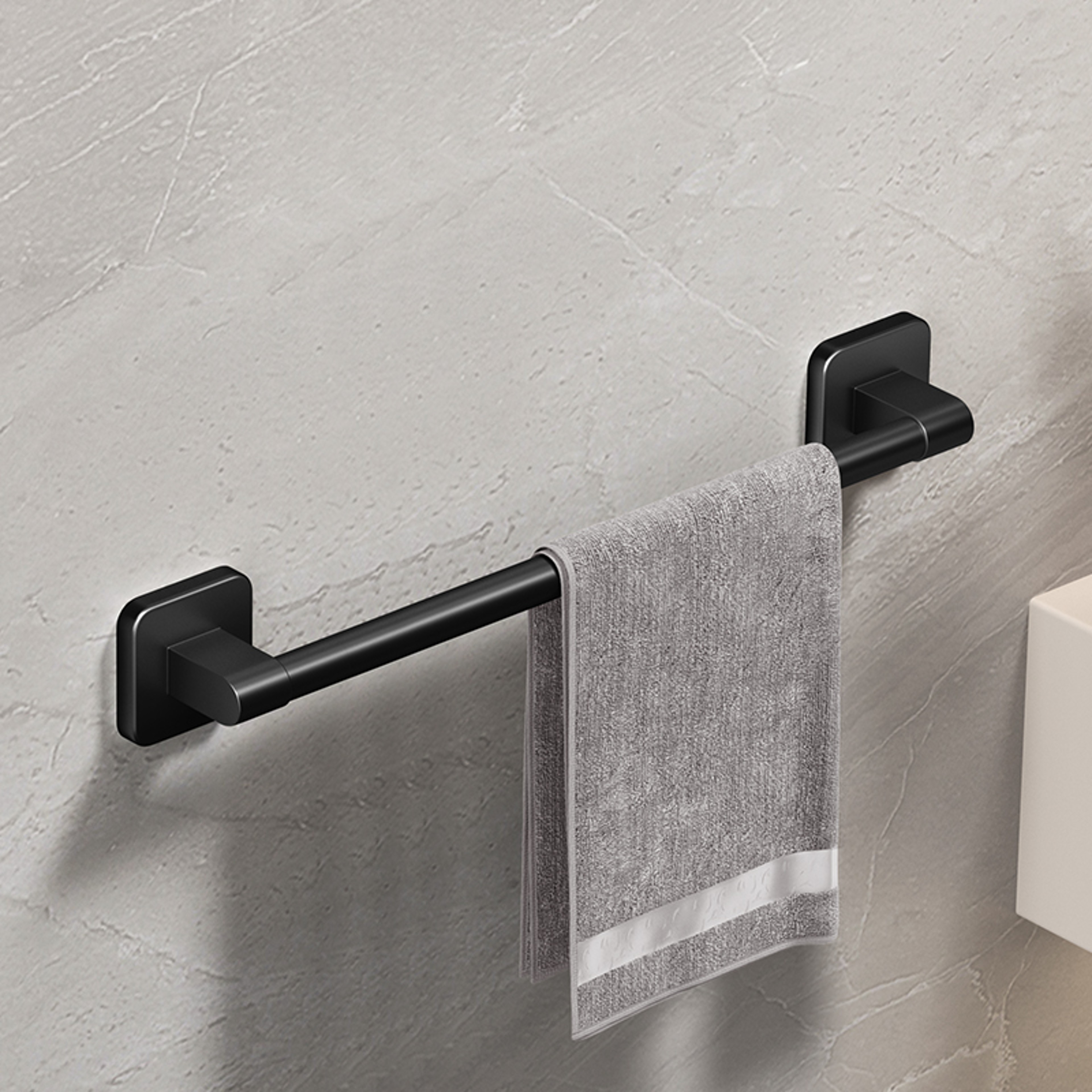 Self Adhesive Bathroom Towel Rack No Drilling Required Sturdy Towel Holder  Rail In White  Black Sp 7