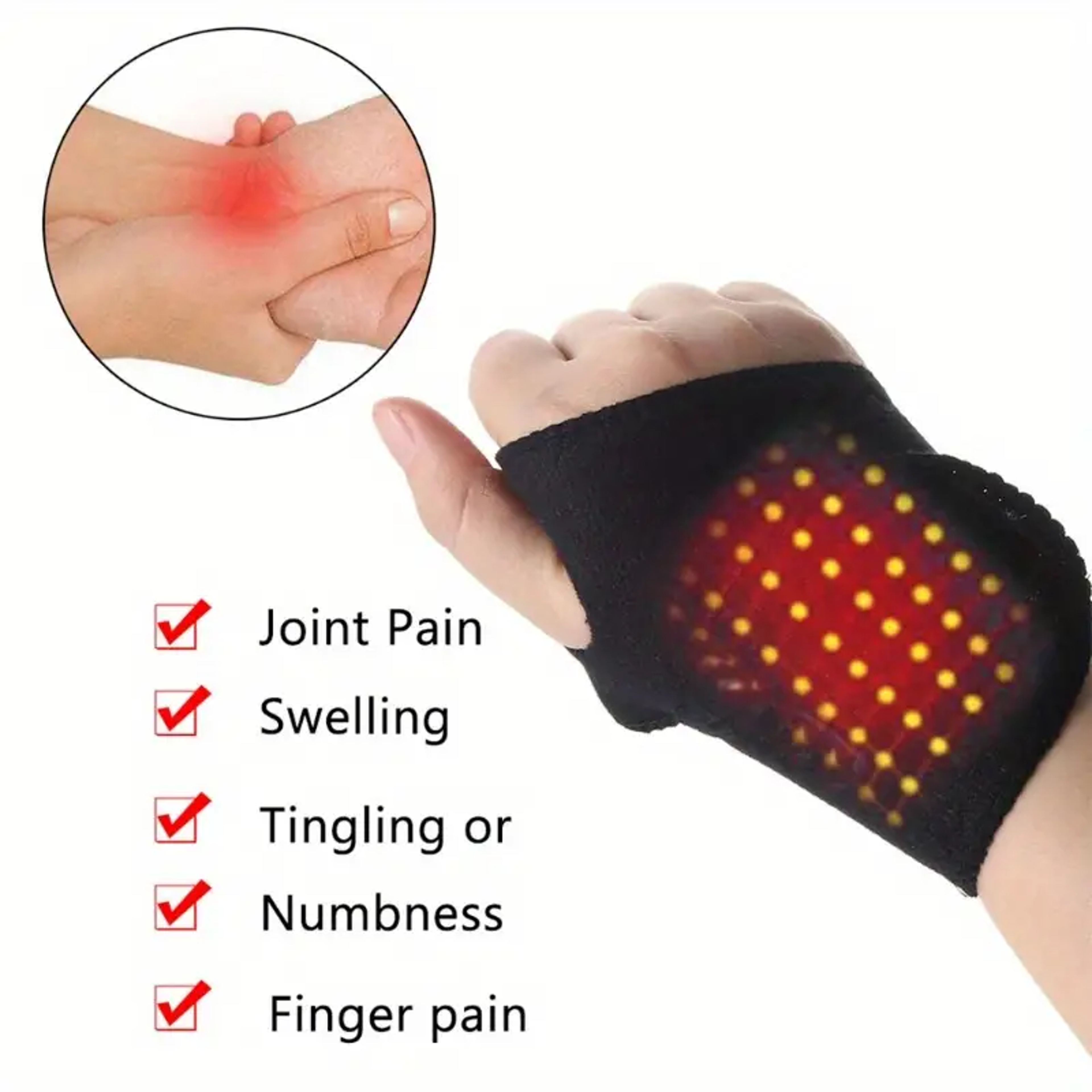 Self Heating Wrist Band for Pain Relief Heated Hand Warmer for Joint & Muscle Pain Relief – view 3