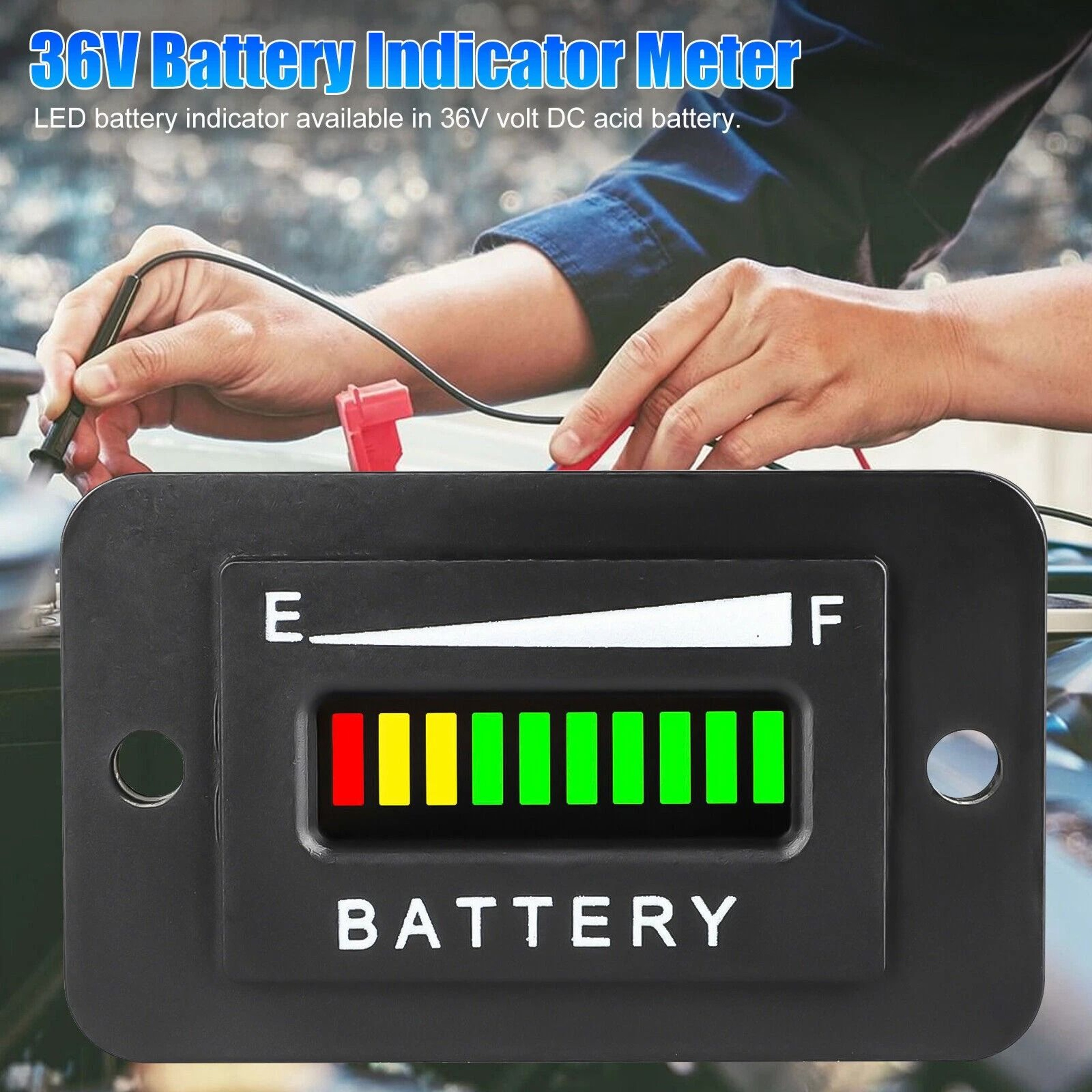 Battery Indicator Meter Gauge for 36V EZGO Club Car Yamaha Golf Cart Boat  ATV Voltage Tester